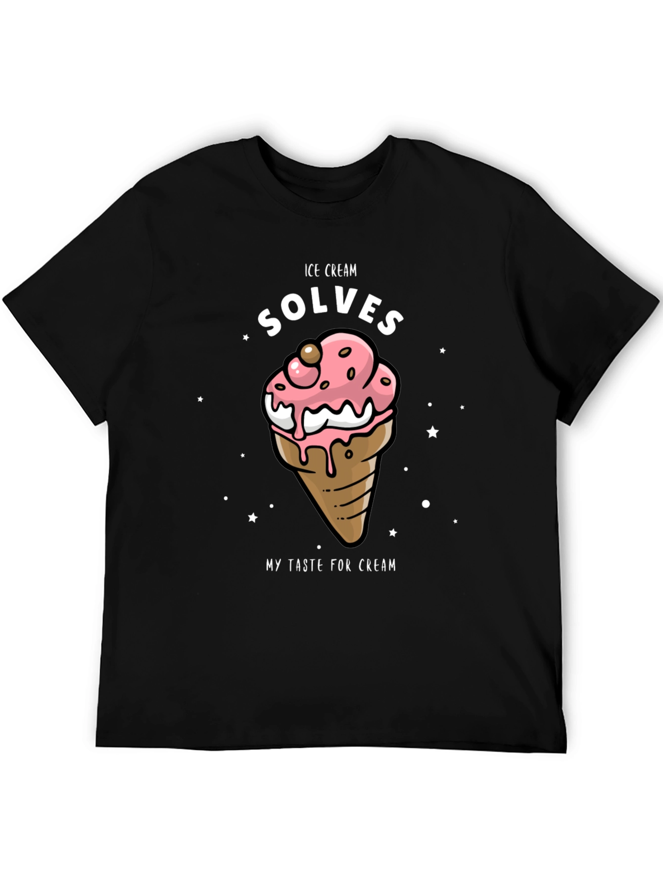 Black Ice Cream Solves Taste T-Shirt view 5
