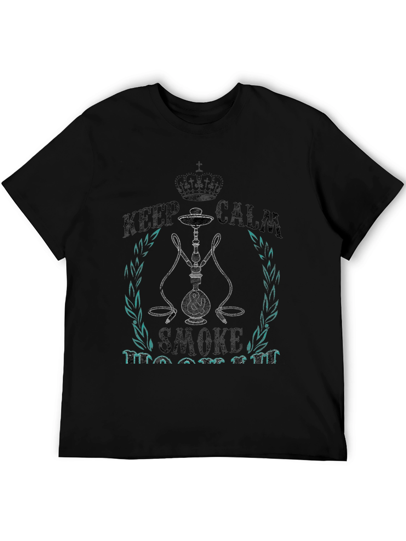 Black Keep Calm Smoke Shisha T-Shirt view 5