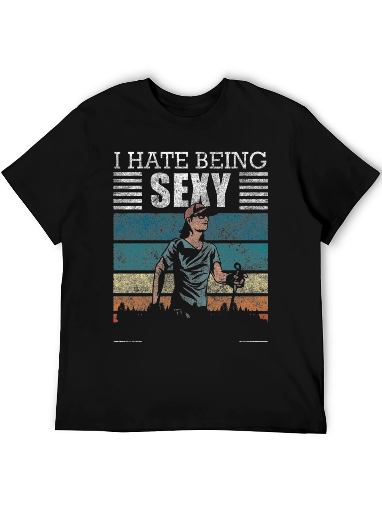 Black I Hate Being Sexy T-Shirt view 5