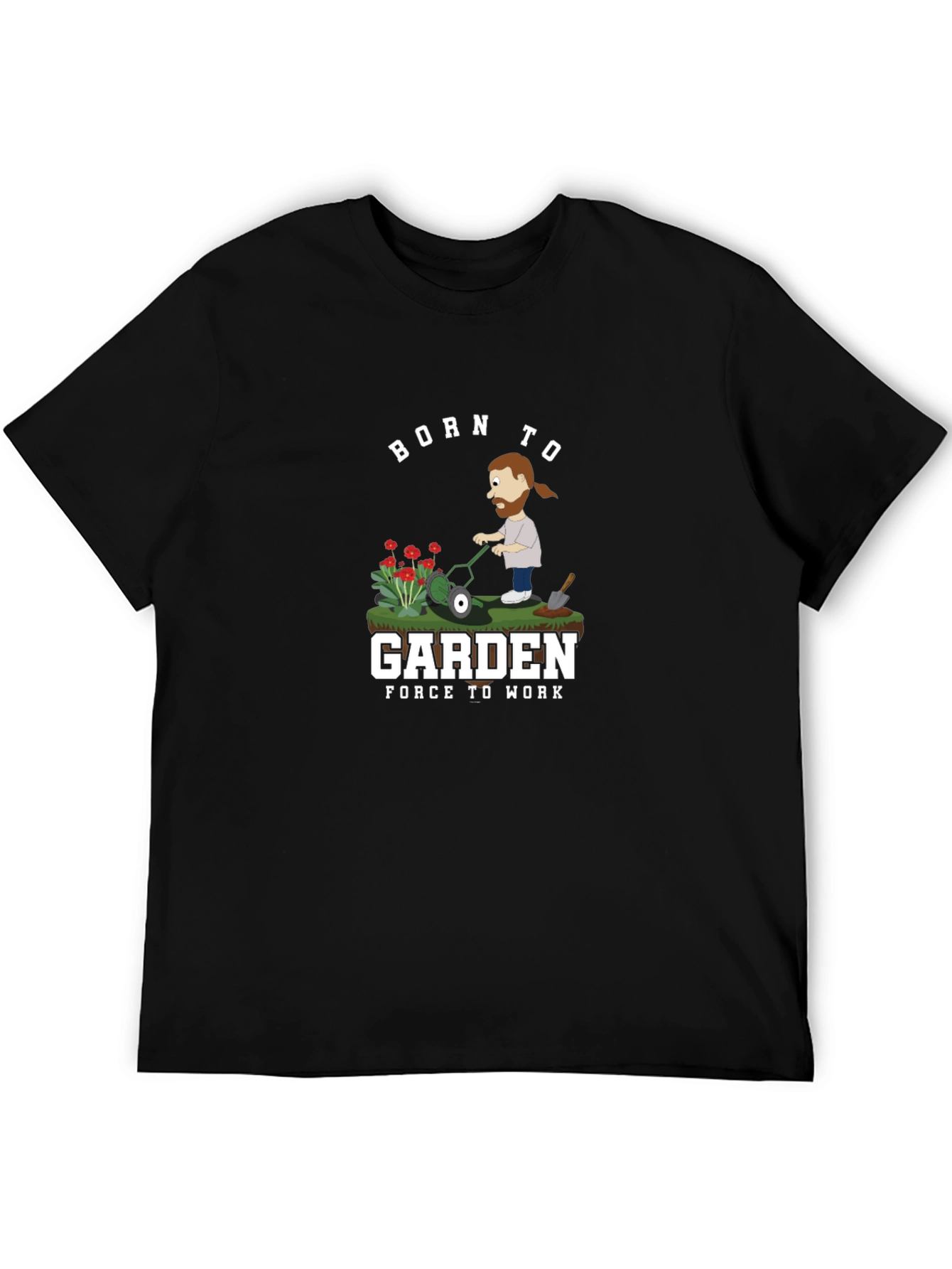 Black Born to Garden Men's Black T-Shirt view 5