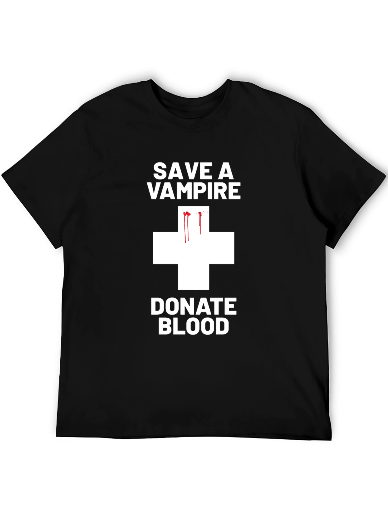 Black Save a Vampire Donate Blood T-Shirt view 5