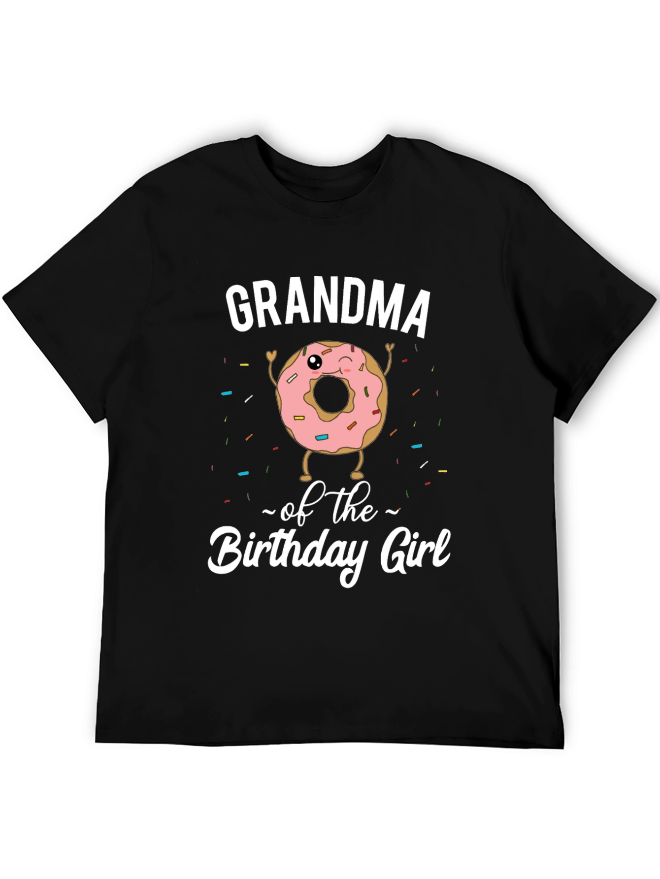 Black Grandma Birthday Girl Donut T-Shirt view 5