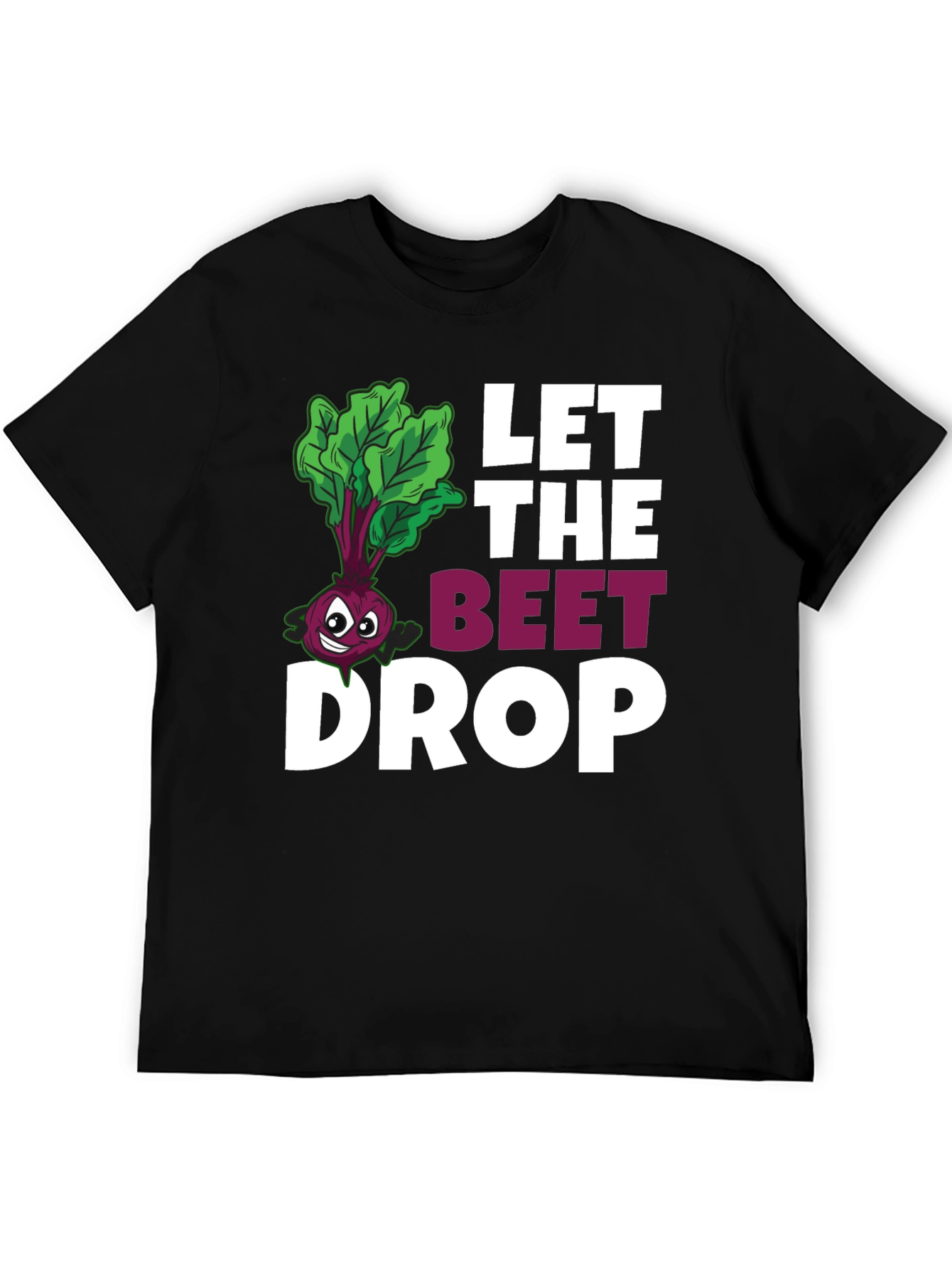 Black Let The Beet Drop Funny Graphic T-Shirt view 5