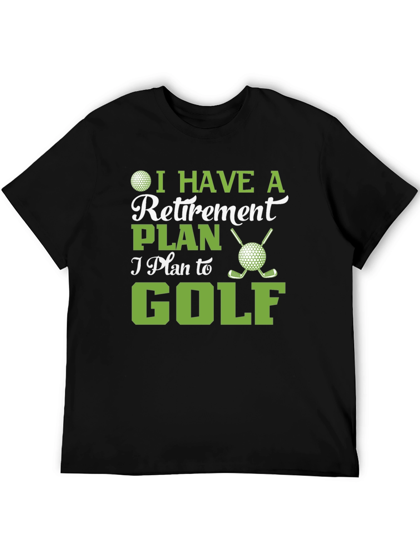 Black Retirement Plan Golf T-Shirt view 5