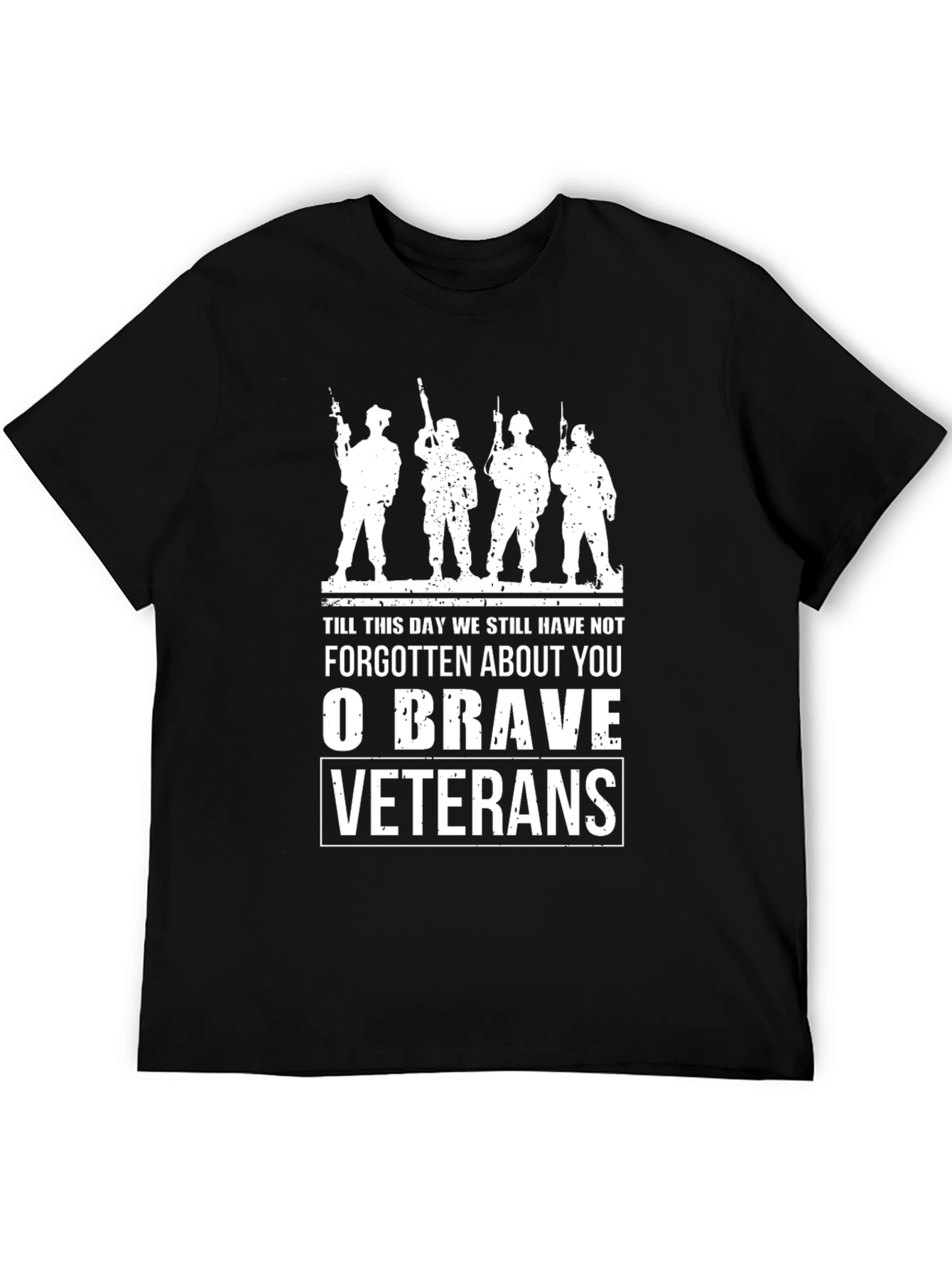 Black O Brave Veterans Graphic Tee - Military Tribute view 5