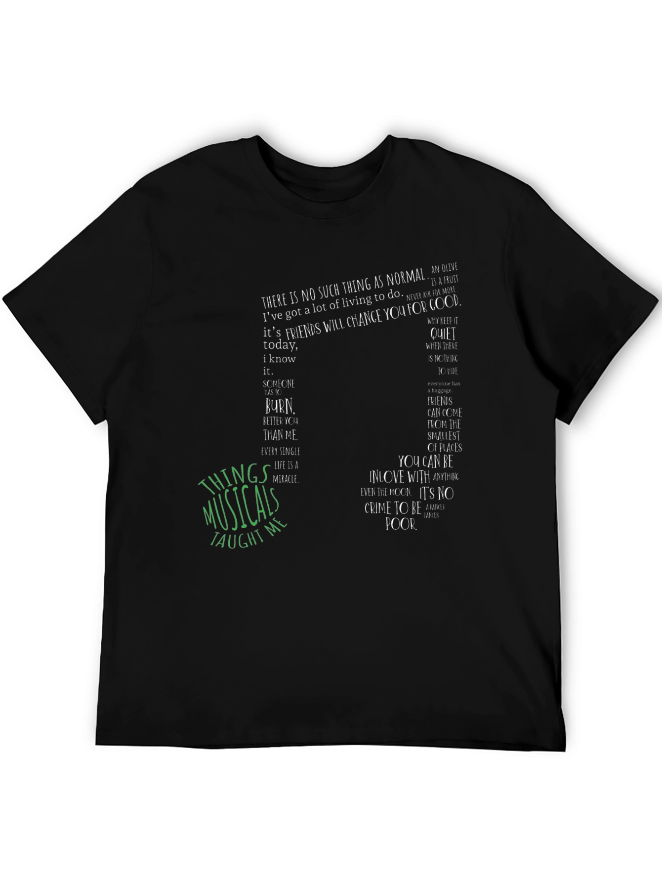 Black Musical Quote Graphic Tee - Unisex Soft Cotton T-Shirt view 5