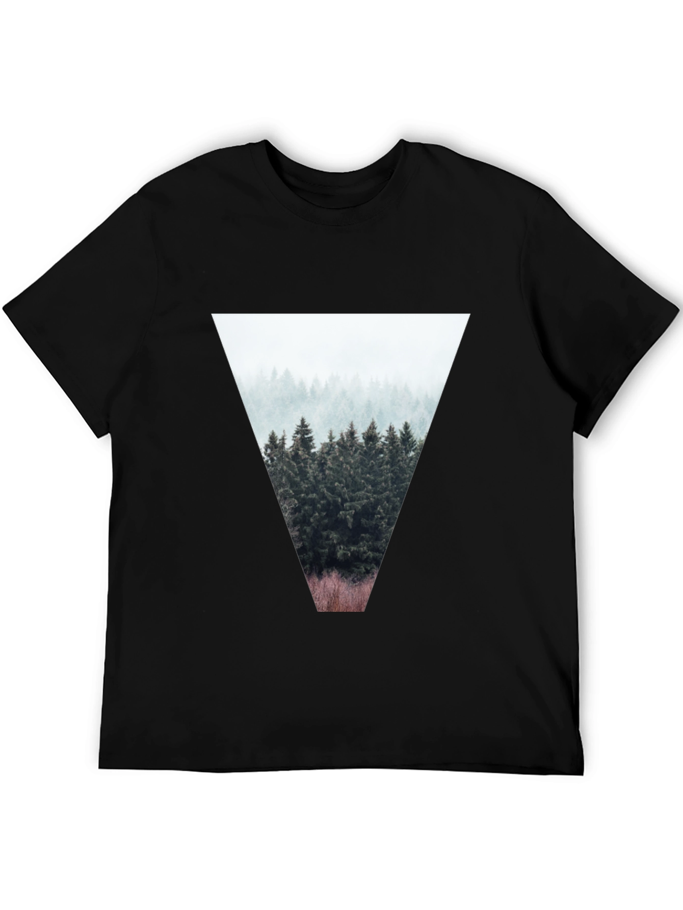 Black Nature Triangle Graphic T-Shirt - Black view 5