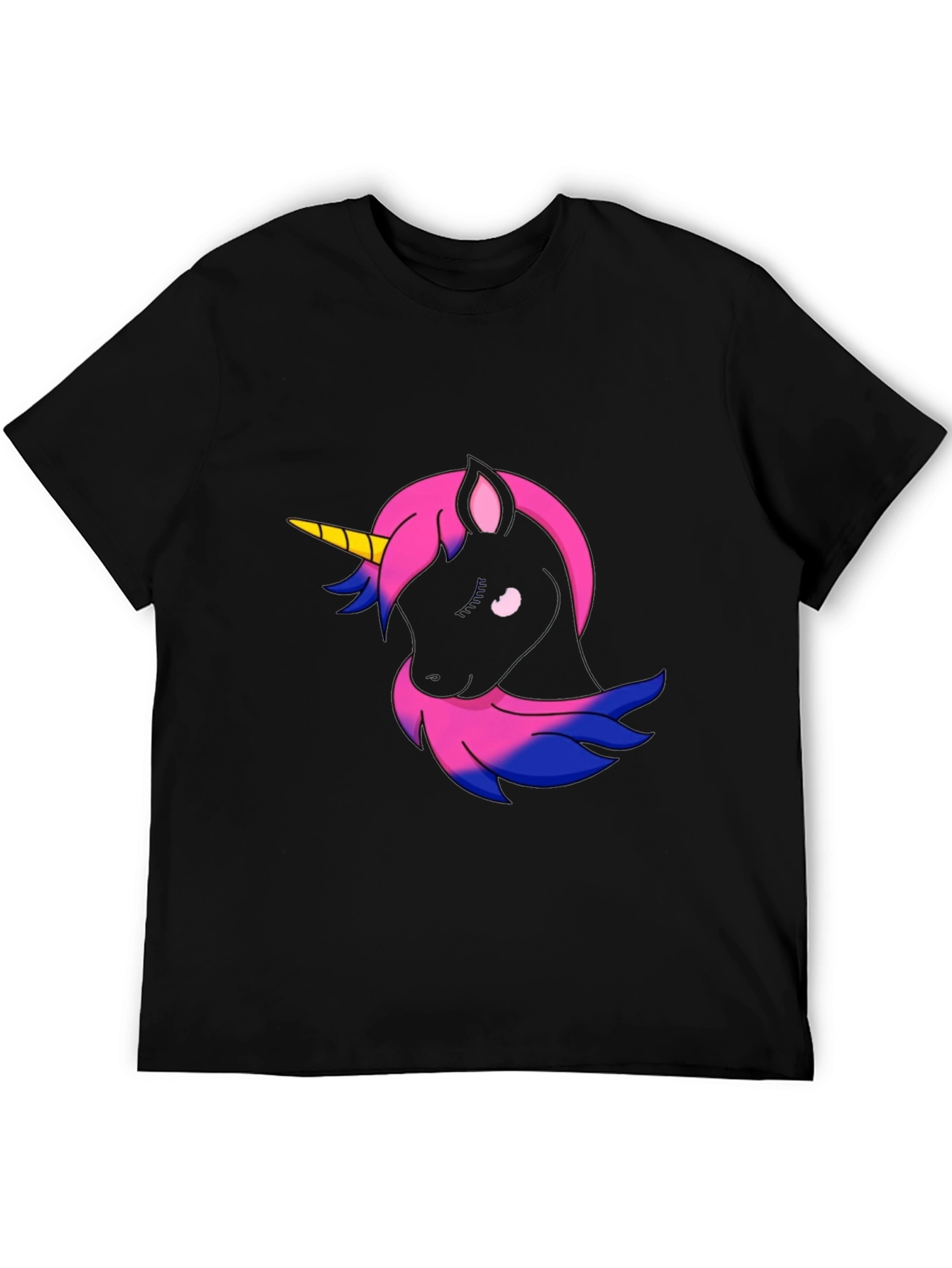 Black Bisexual Pride Unicorn Graphic Tee - Black view 5