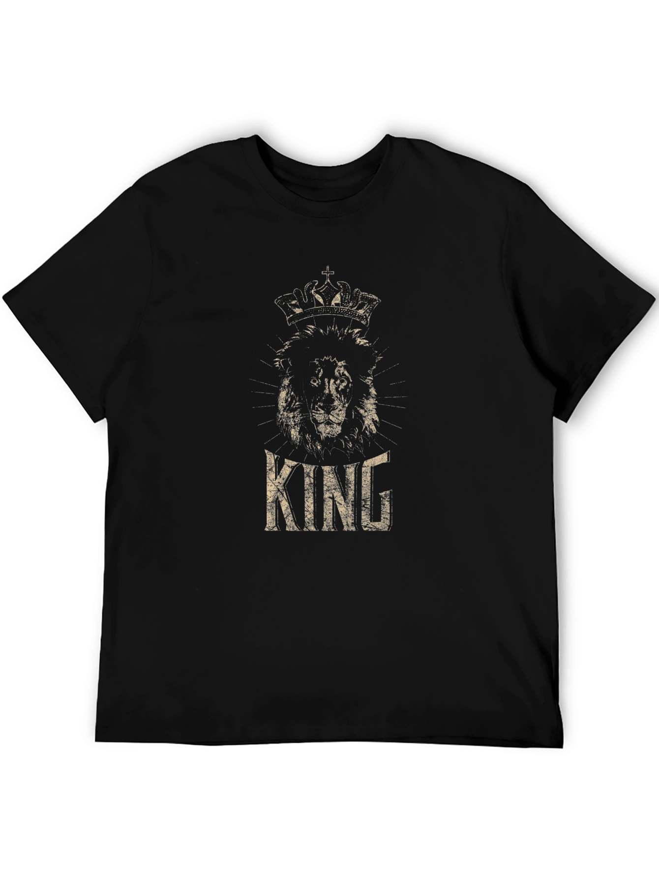 Black King Lion Crown Black T-Shirt view 5