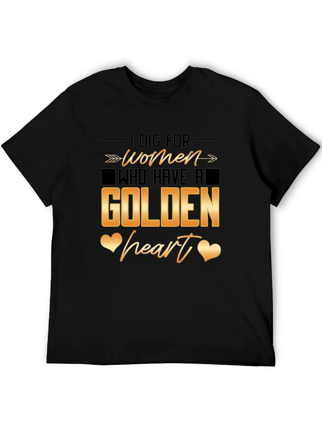 Black Golden Heart Women's Tee view 5