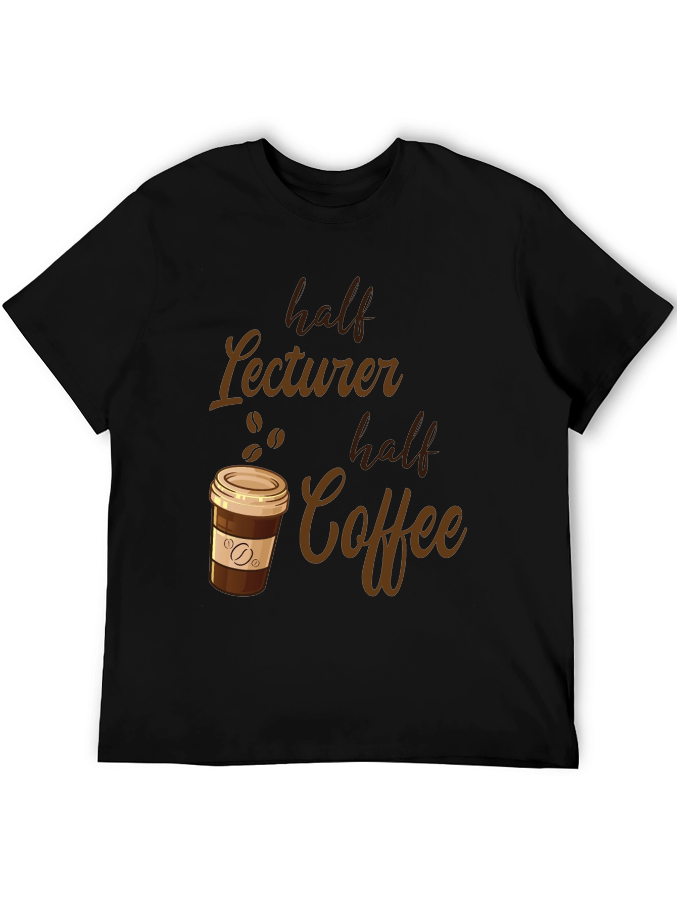 Black Half Lecturer, Half Coffee Funny T-Shirt view 5