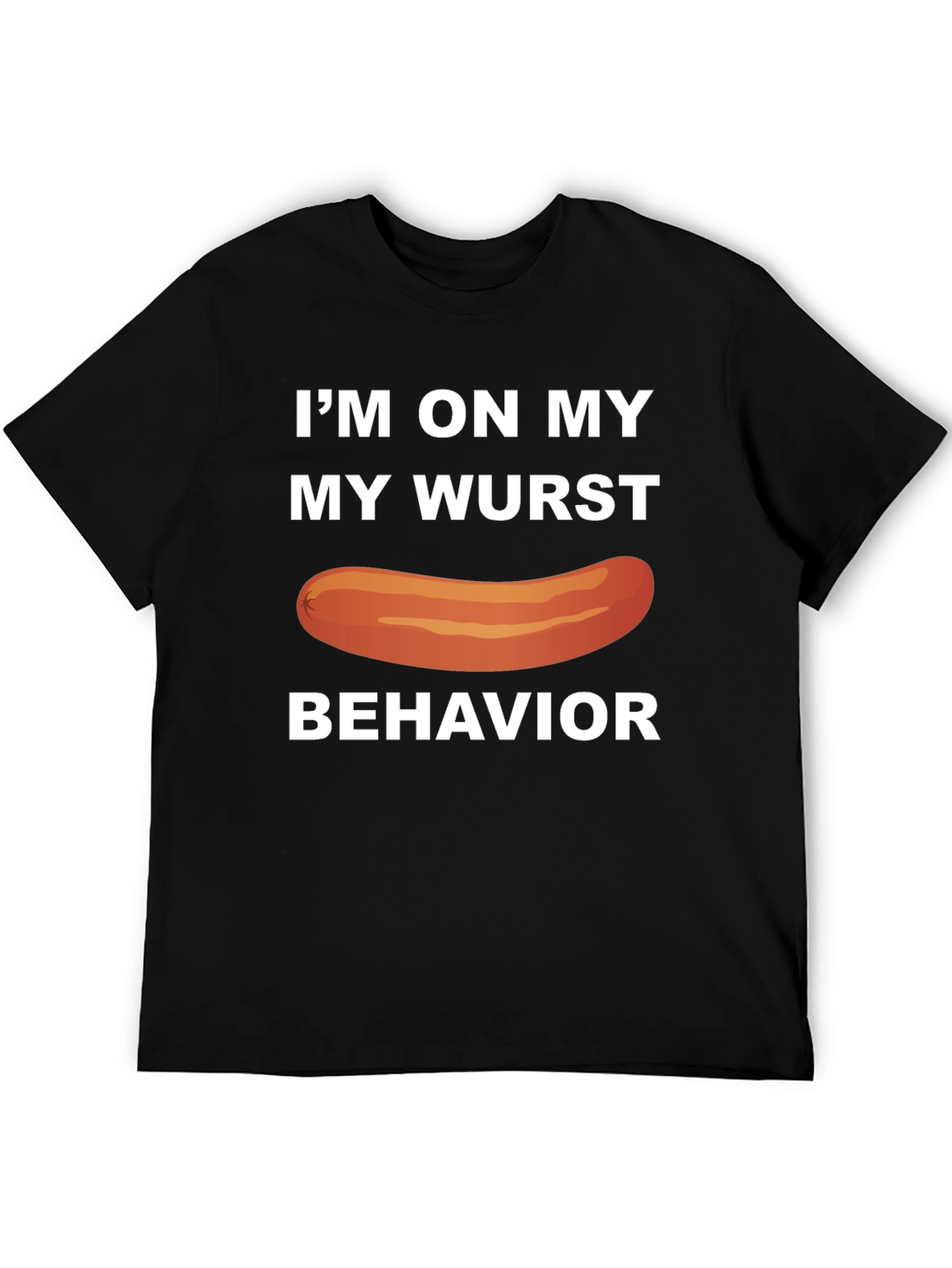 Black Wurst Behavior T-Shirt Funny Sausage Tee view 5