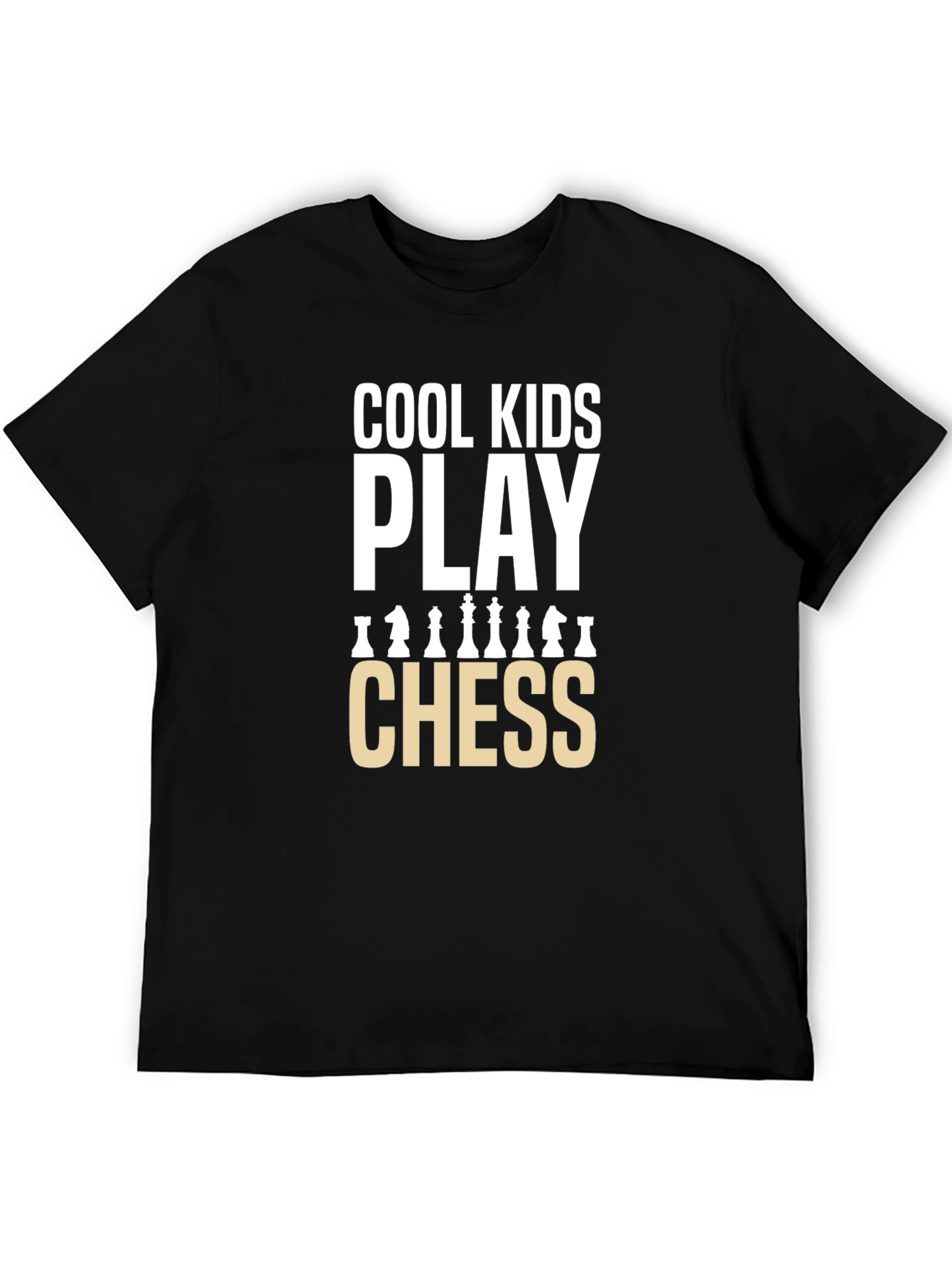 Black Cool Kids Play Chess Graphic T-Shirt view 5