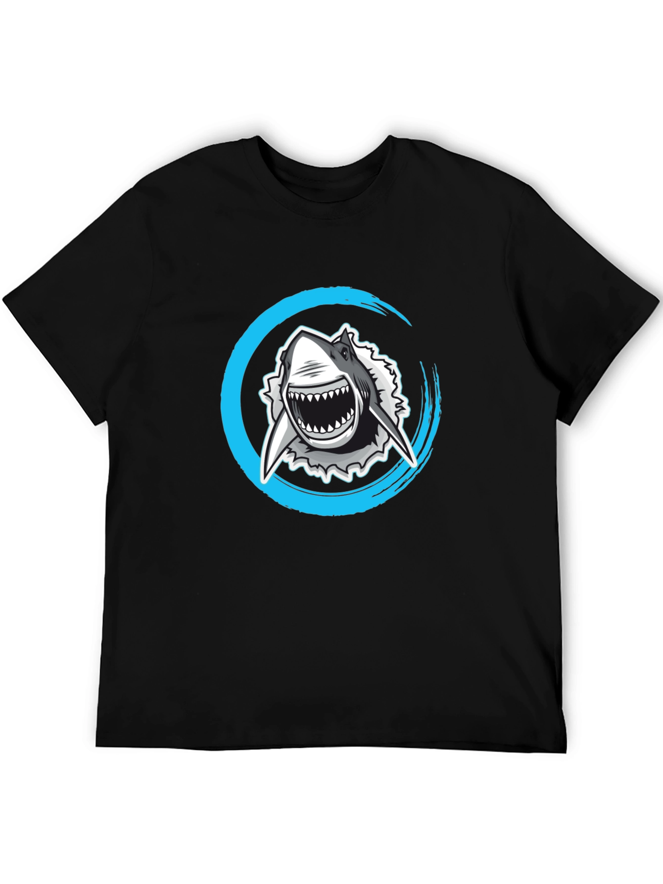 Black Shark Graphic Tee -  Circular Burst Design view 5