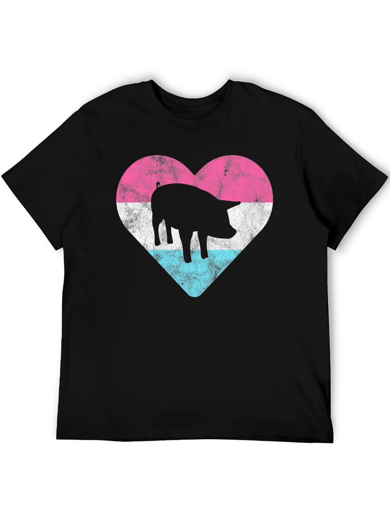 Black Pig Heart Pride T-Shirt - Black view 5