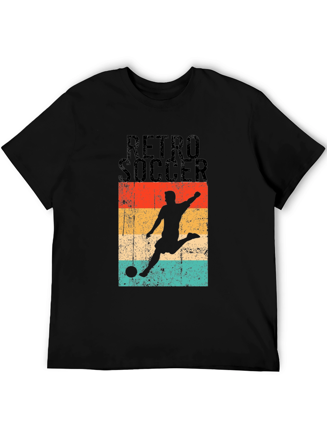 Black Retro Soccer Graphic T-Shirt - Stylish Casual Wear view 5