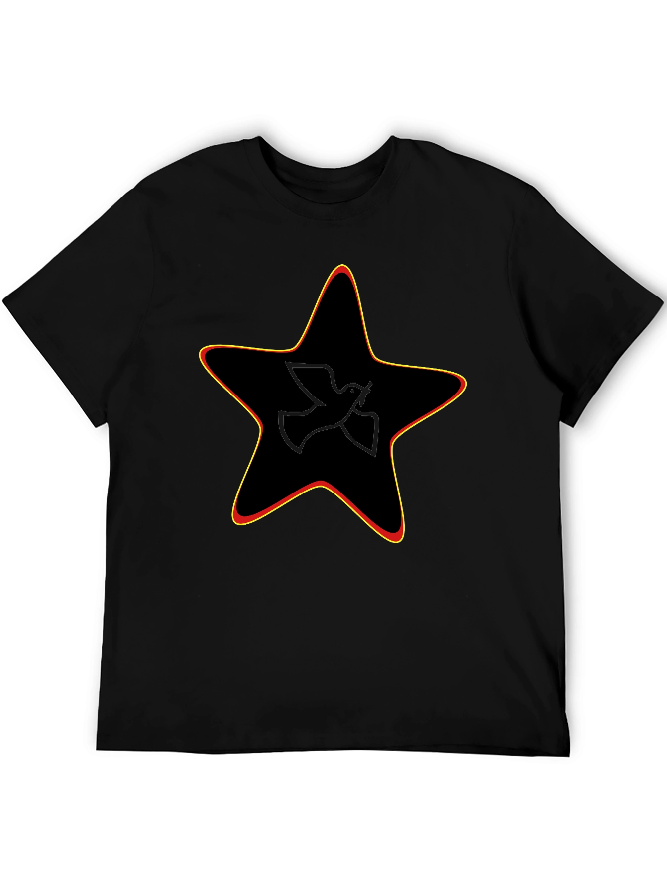 Black Peace Dove Star Graphic Black Tee view 5