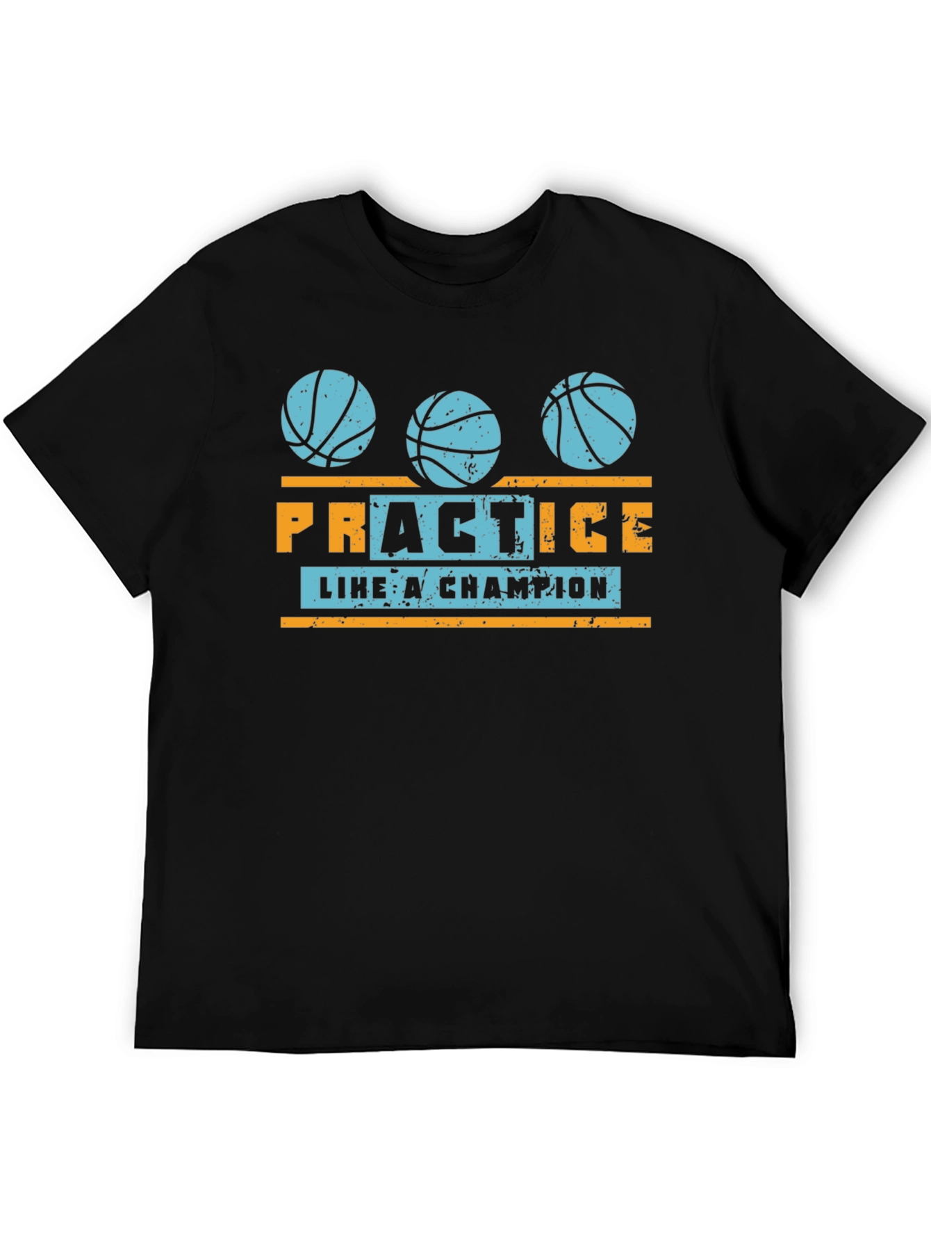 Black Basketball Practice Like a Champion Graphic T-Shirt view 5