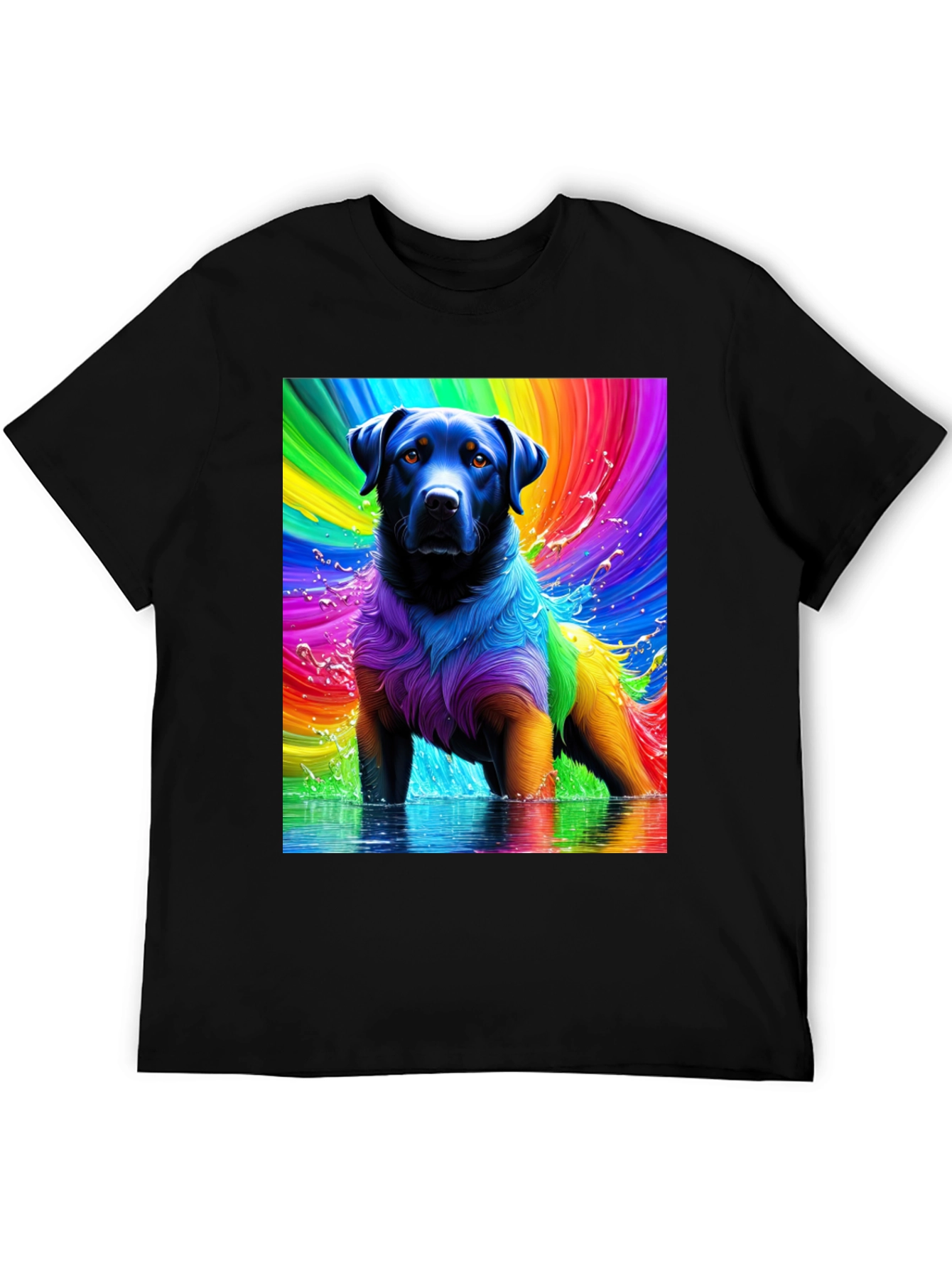 Rainbow Dog T-Shirt - Vivid Pet Art Tee - 5