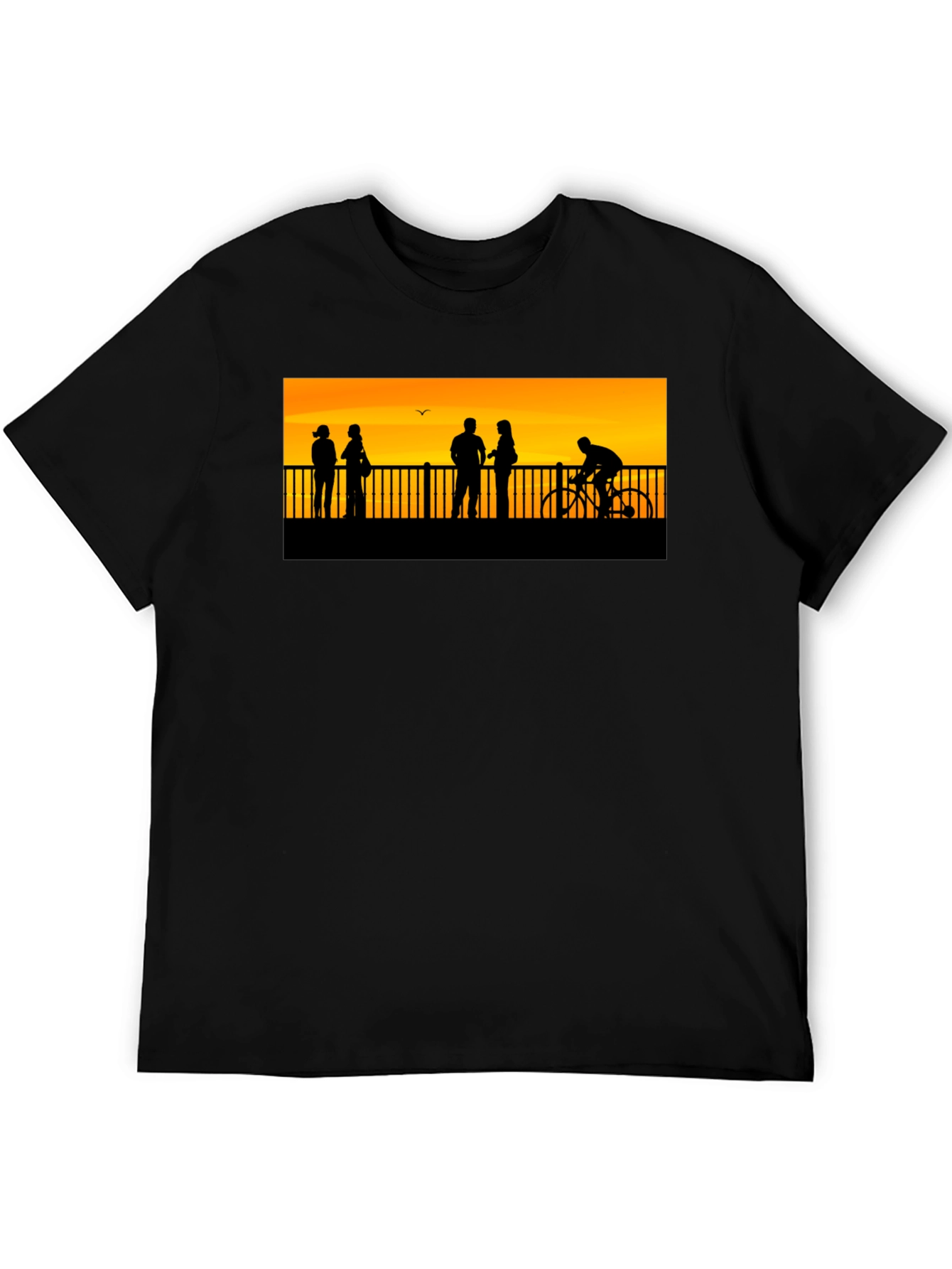 Black Sunset Silhouette Graphic T-Shirt view 5