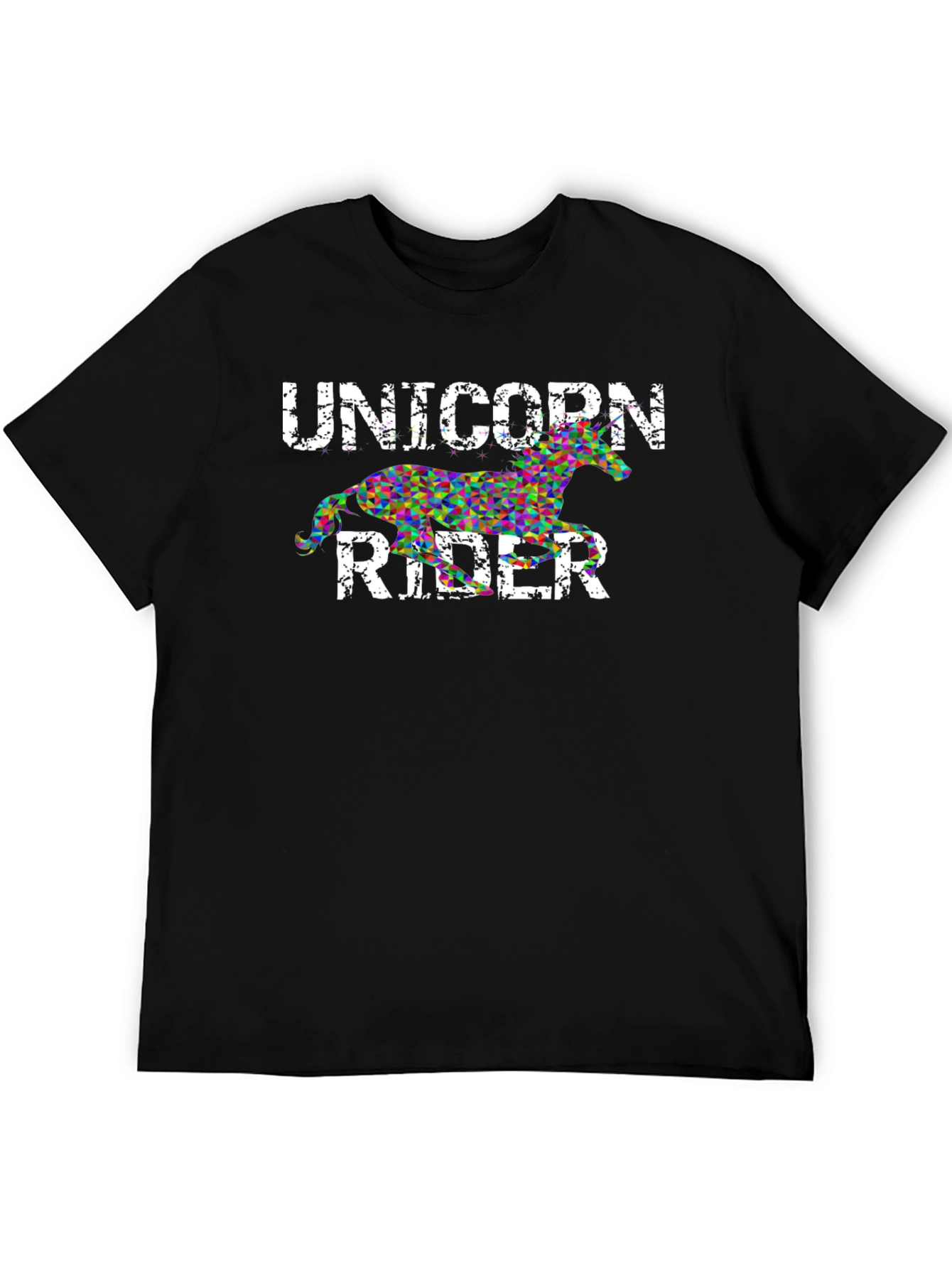 Black Unicorn Rider Black Graphic T-Shirt view 5