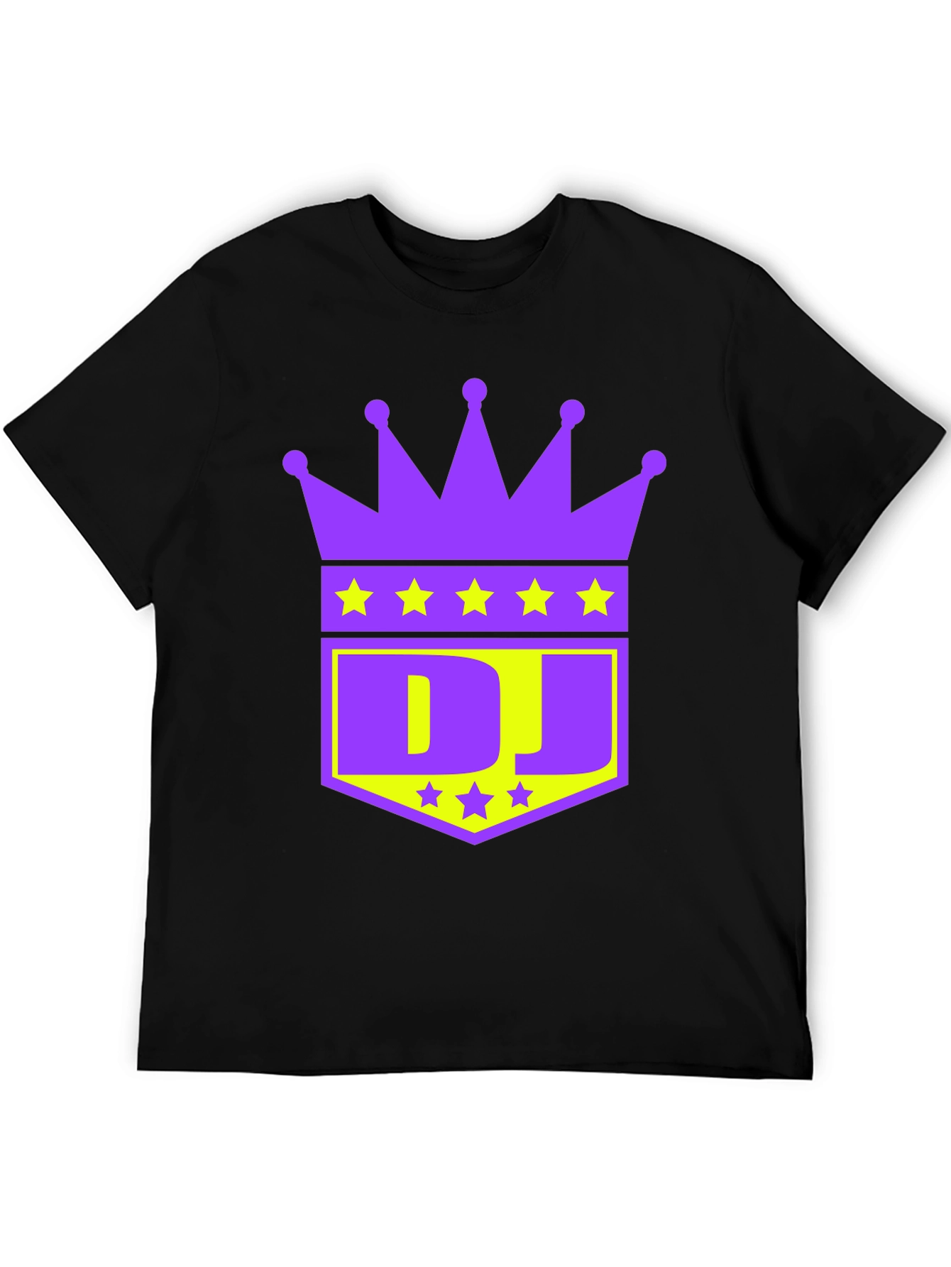 Black DJ Crown Graphic Tee - Purple and Gold view 5