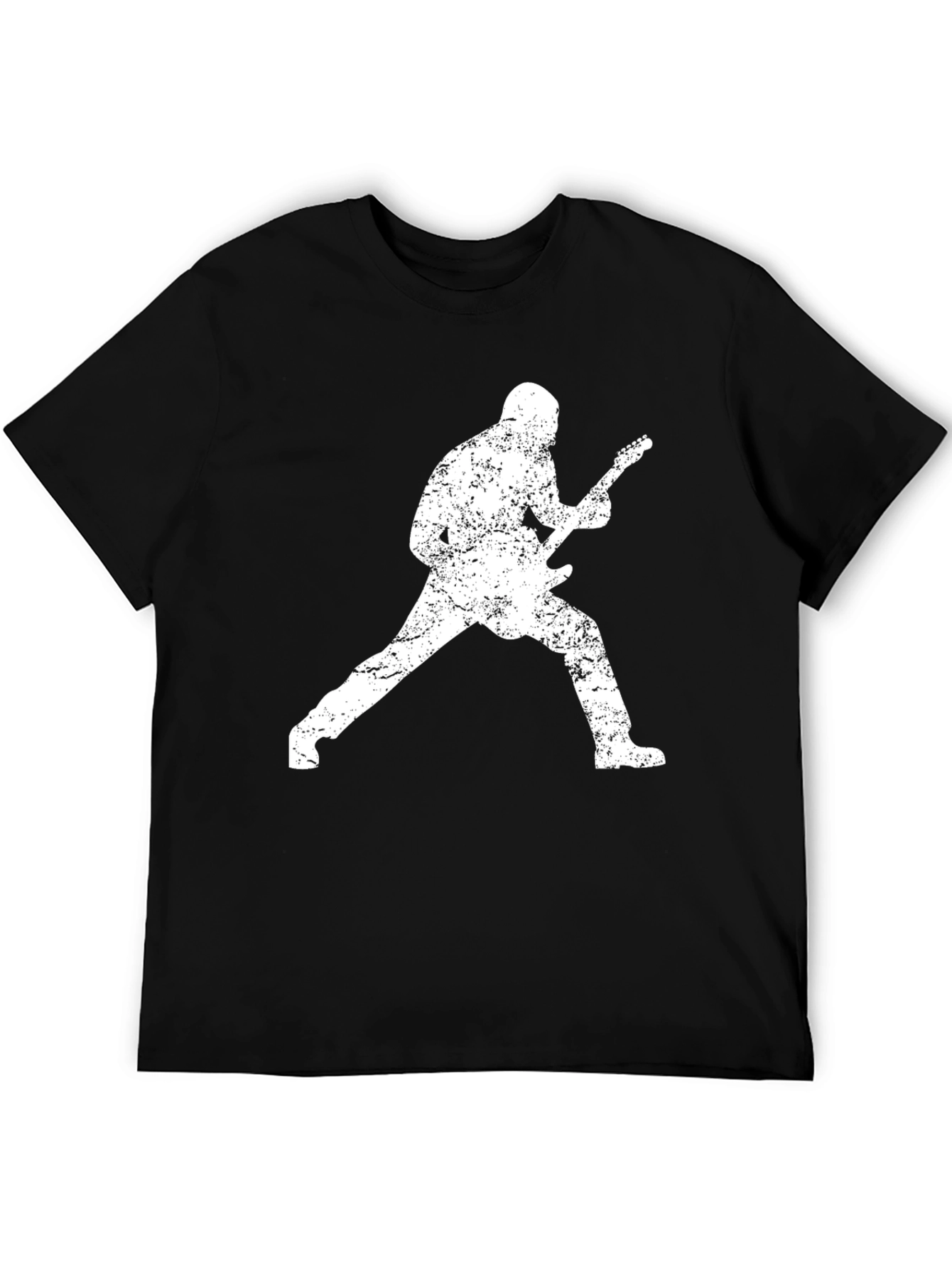 Black Rockstar Guitar Player Graphic T-Shirt view 5