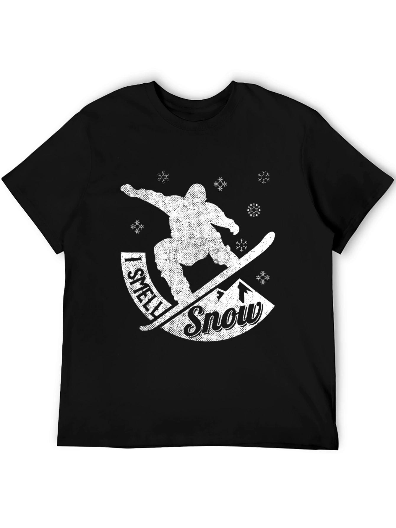 Black I Smell Snow Black Graphic Tee Shirt view 5