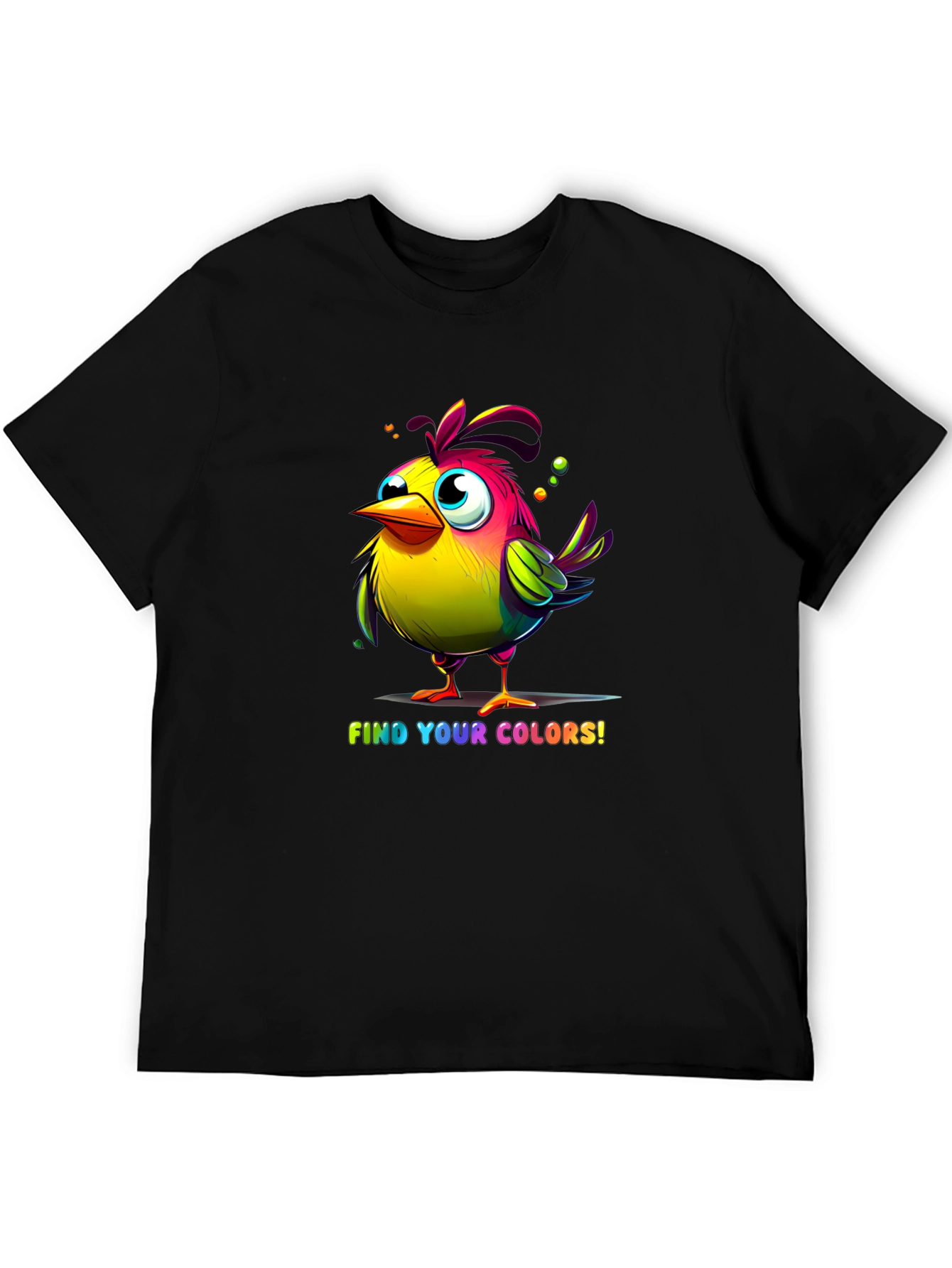 Black Colorful Bird T-Shirt - Find Your Colors! view 5