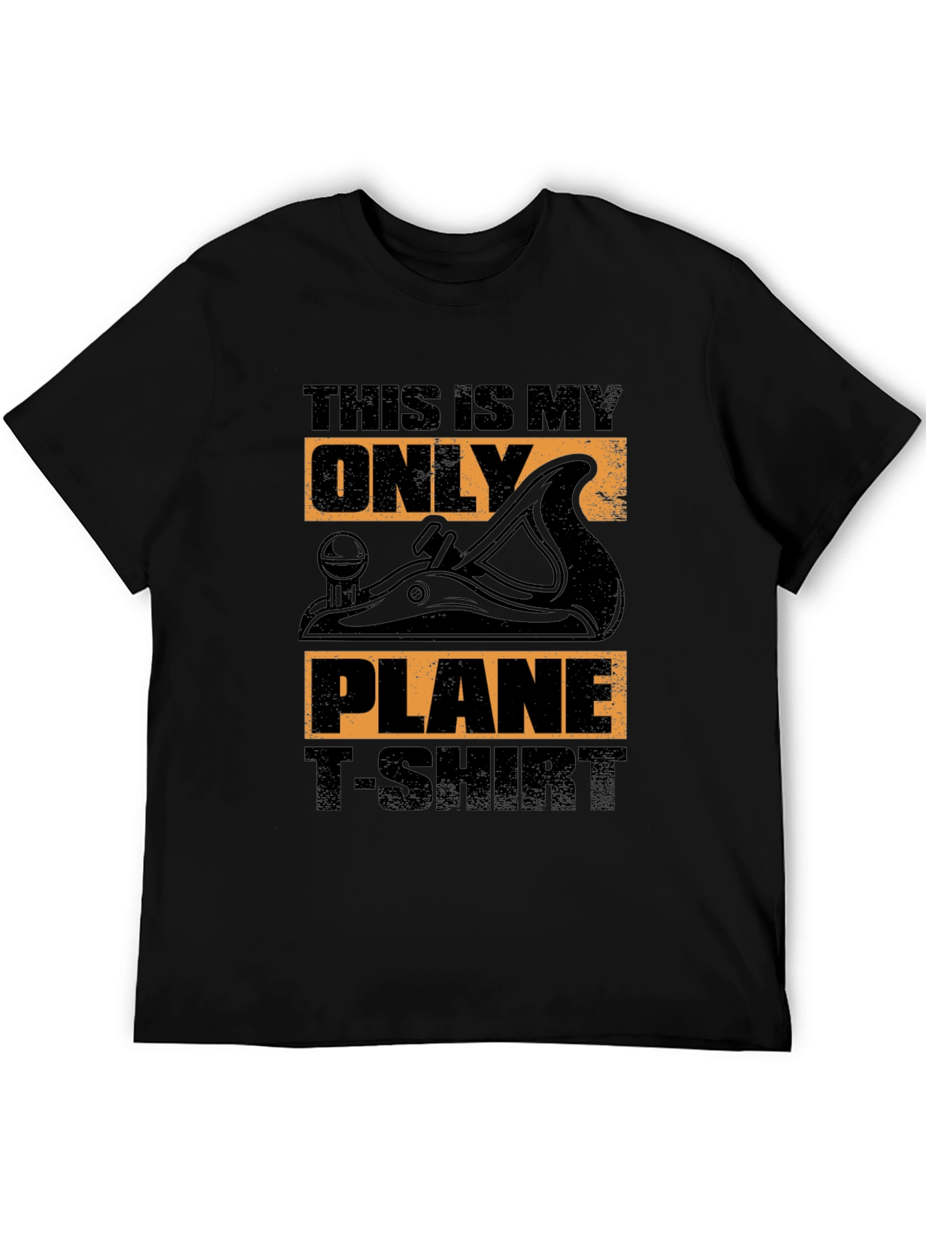 Black Funny Woodworking Plane T-Shirt view 5