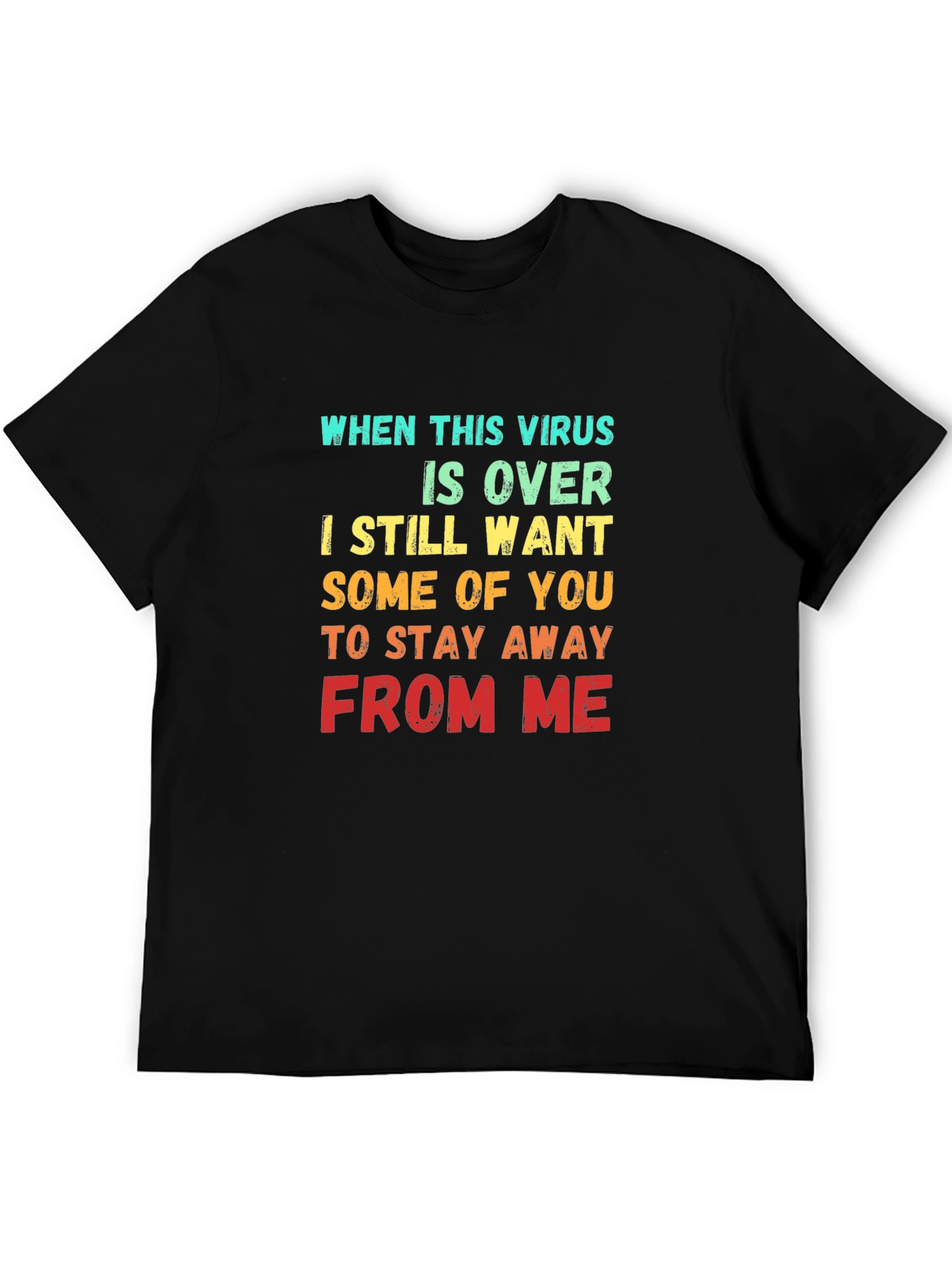 Black Funny Virus Slogan Graphic T-Shirt view 5