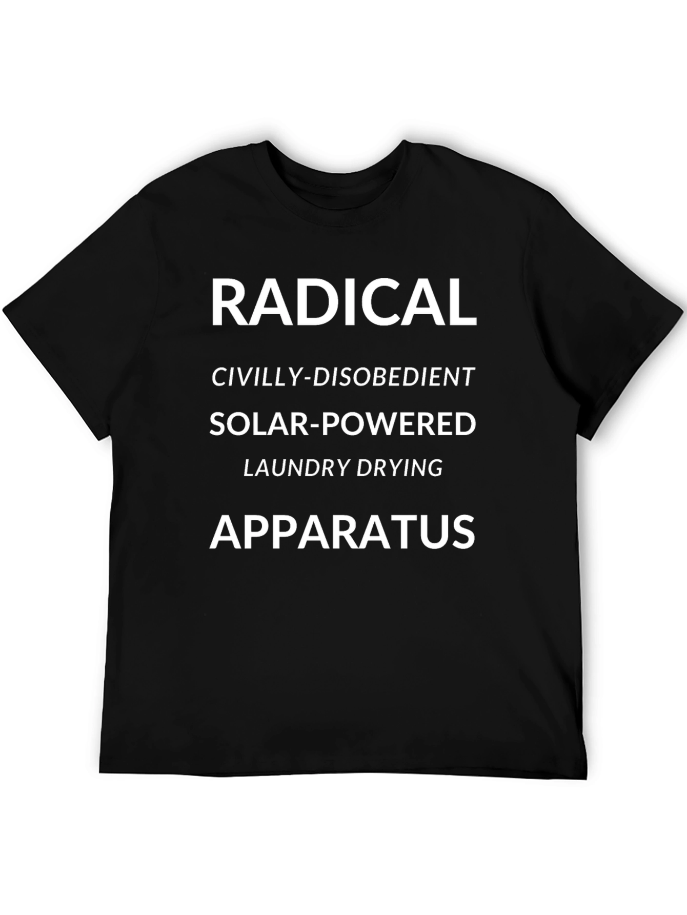 Black Radical Laundry Drying Apparatus T-Shirt view 5