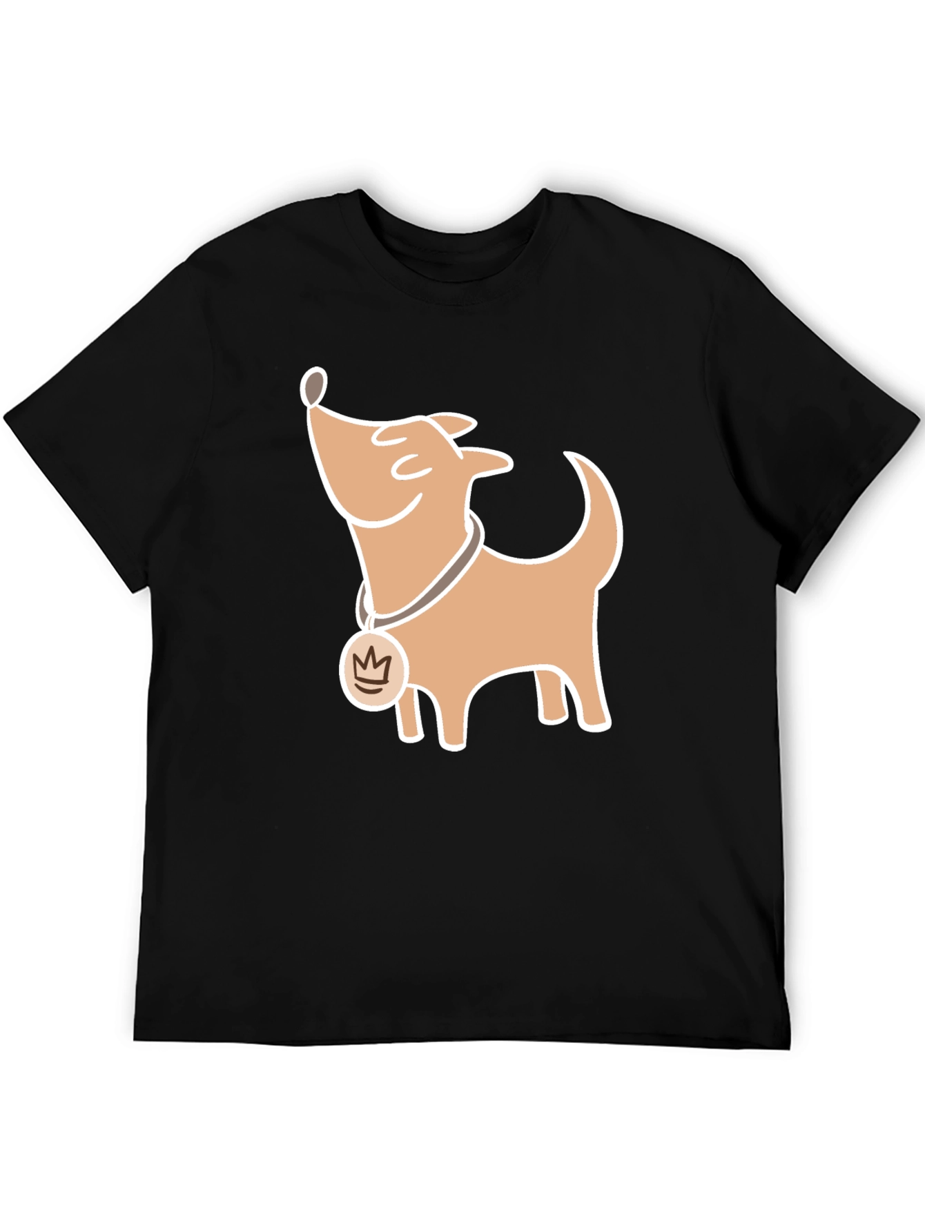 Black Cartoon Dog Graphic T-Shirt, Casual Style view 5