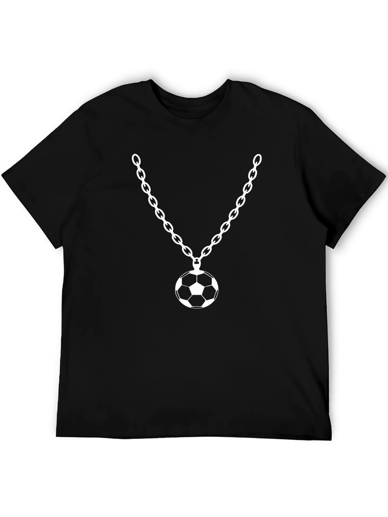 Black Soccer Ball Pendant T-Shirt - Black view 5
