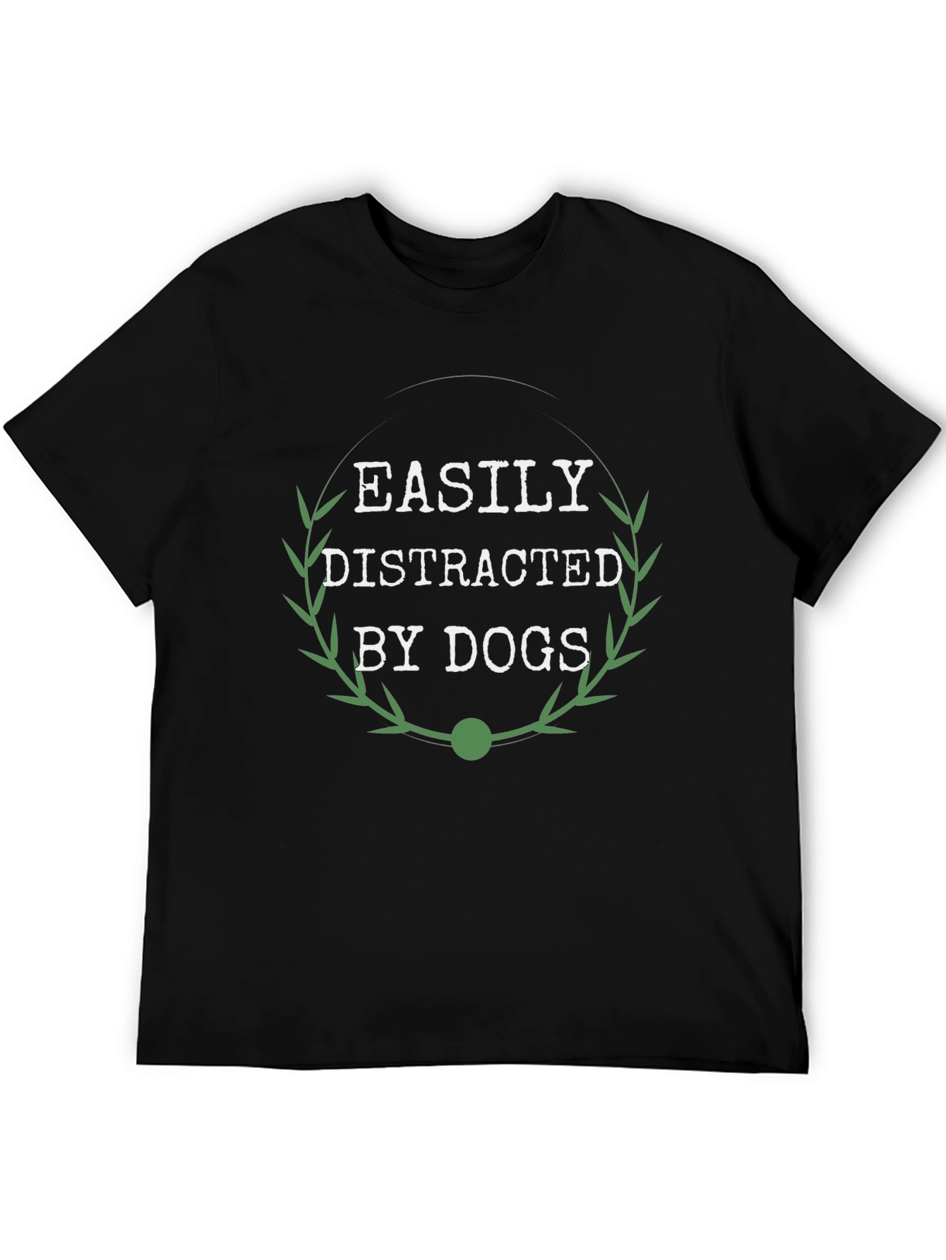 Black Easily Distracted By Dogs T-Shirt - Unisex view 5