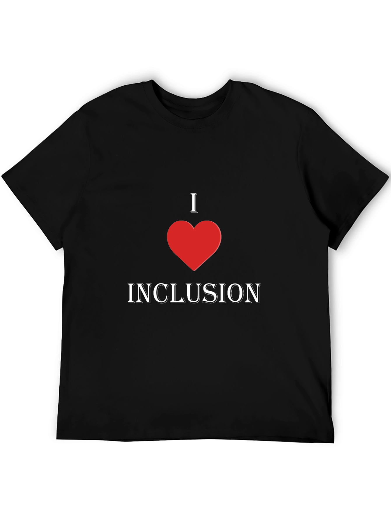Black I Heart Inclusion T-Shirt - Stylish Graphic Tee view 5