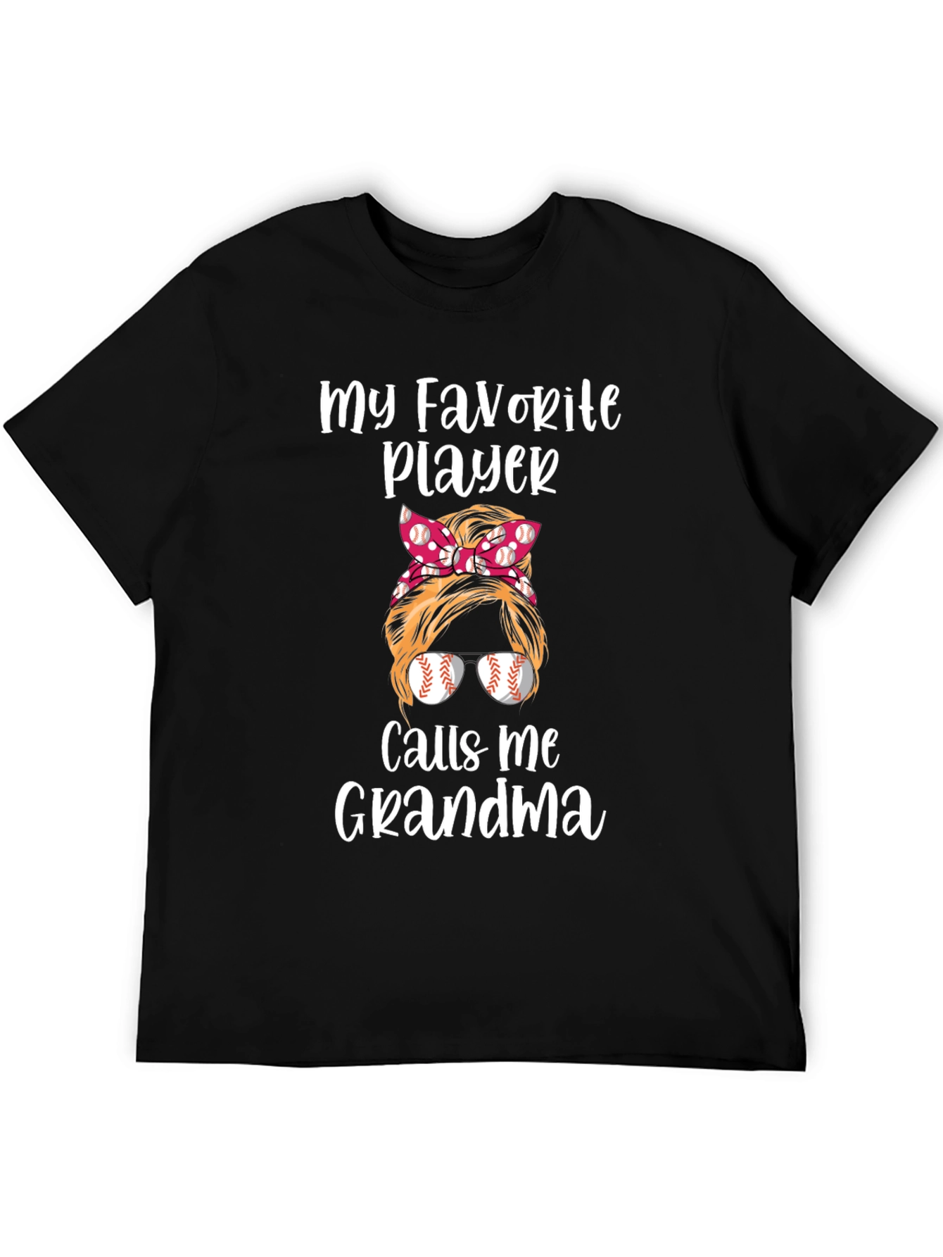 Black My Favorite Player Calls Me Grandma T-Shirt view 5
