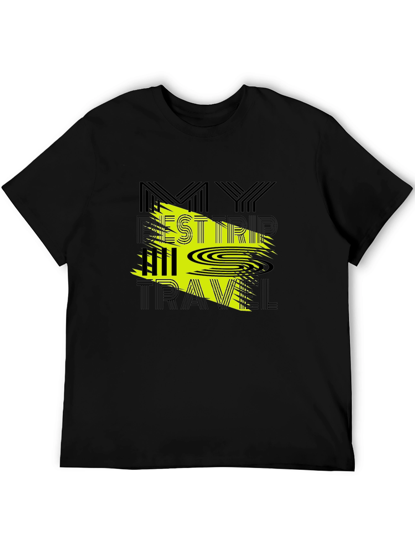Black My Best Trip All Travel Graphic Tee - Black view 5