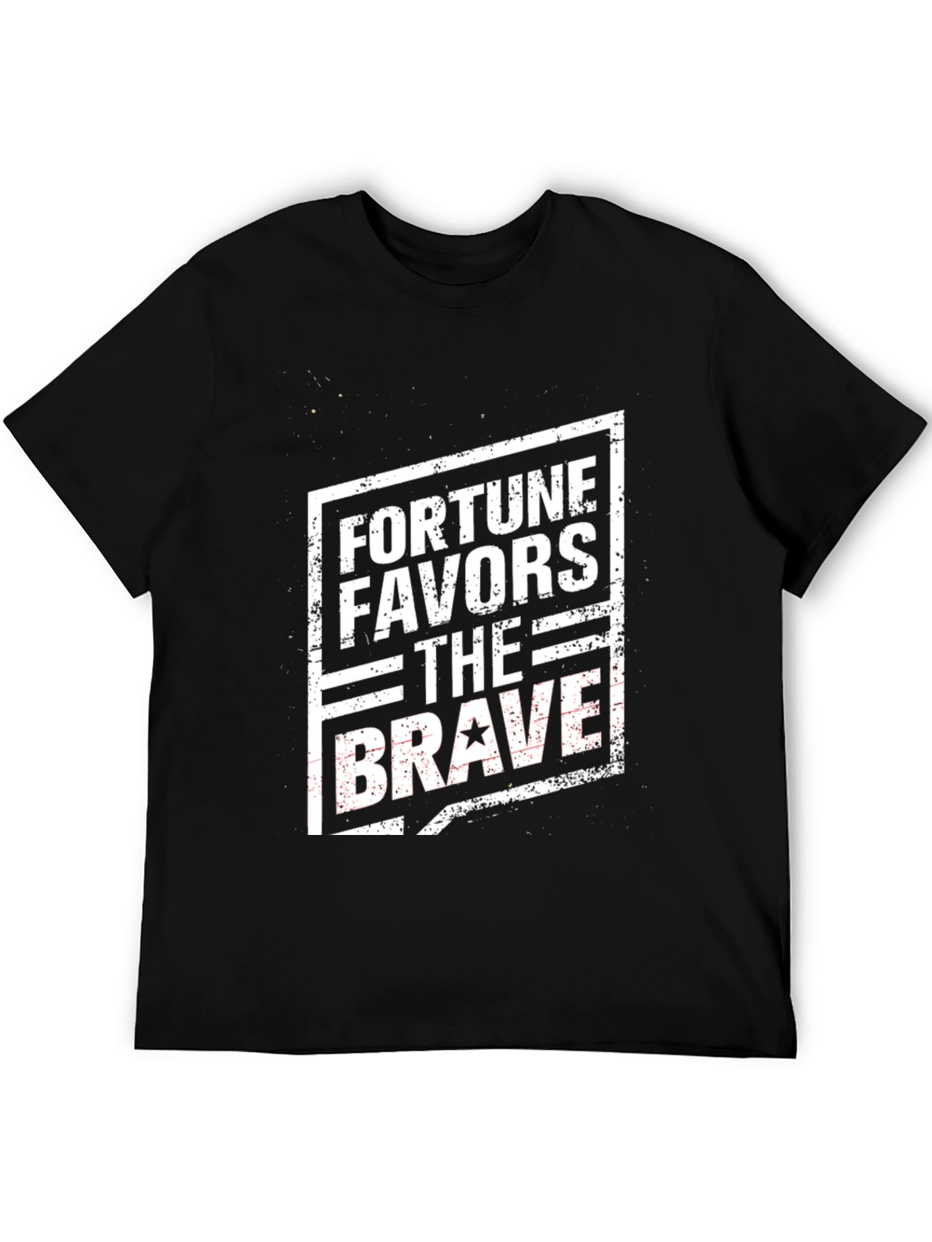 Black Fortune Favors The Brave Graphic Tee view 5