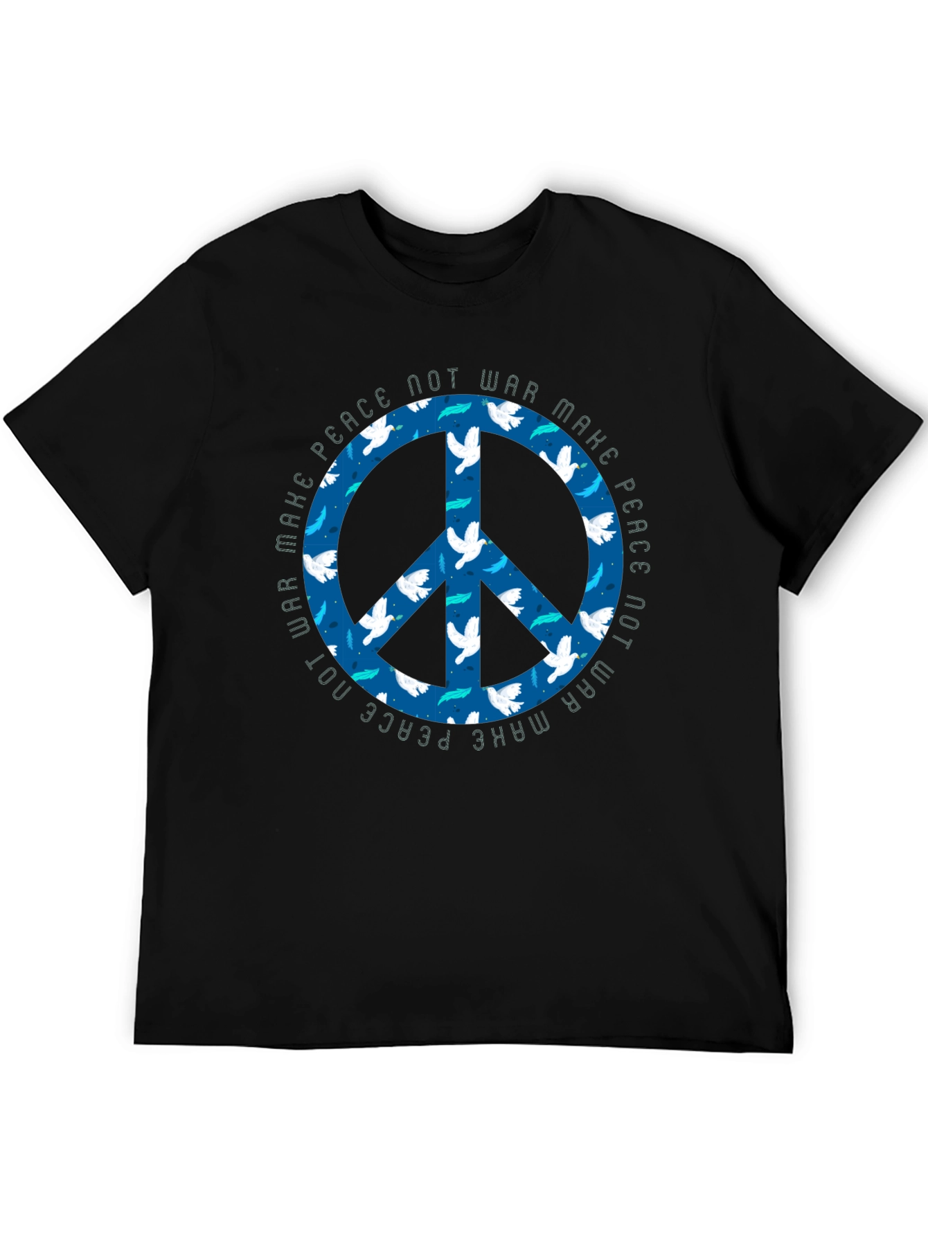Black Peace Not War Dove Graphic T-Shirt view 5