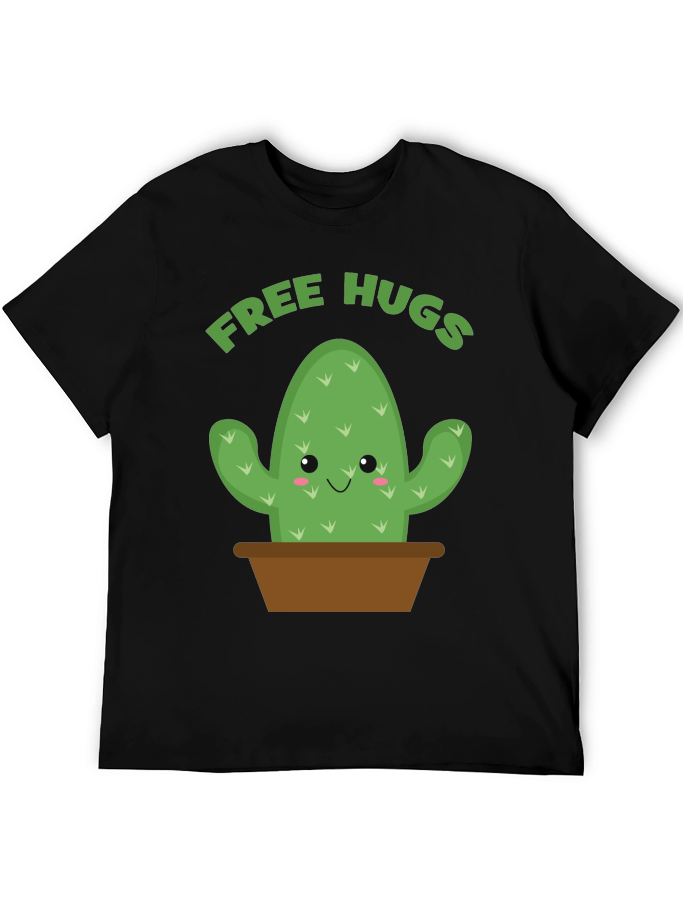 Black Free Hugs Cactus Graphic Tee view 5