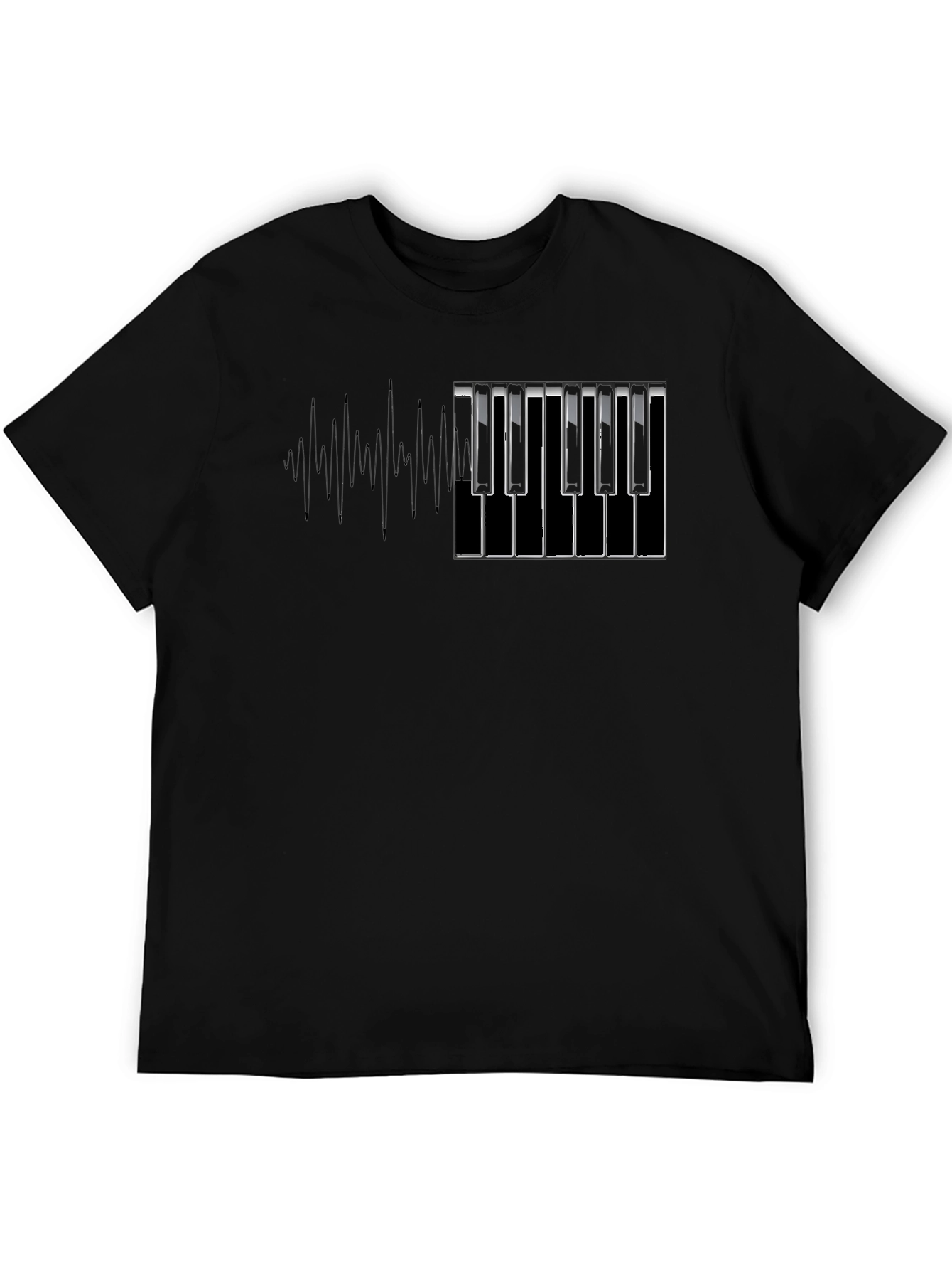 Black Piano Keys Graphic Tee - Black Short Sleeve view 5