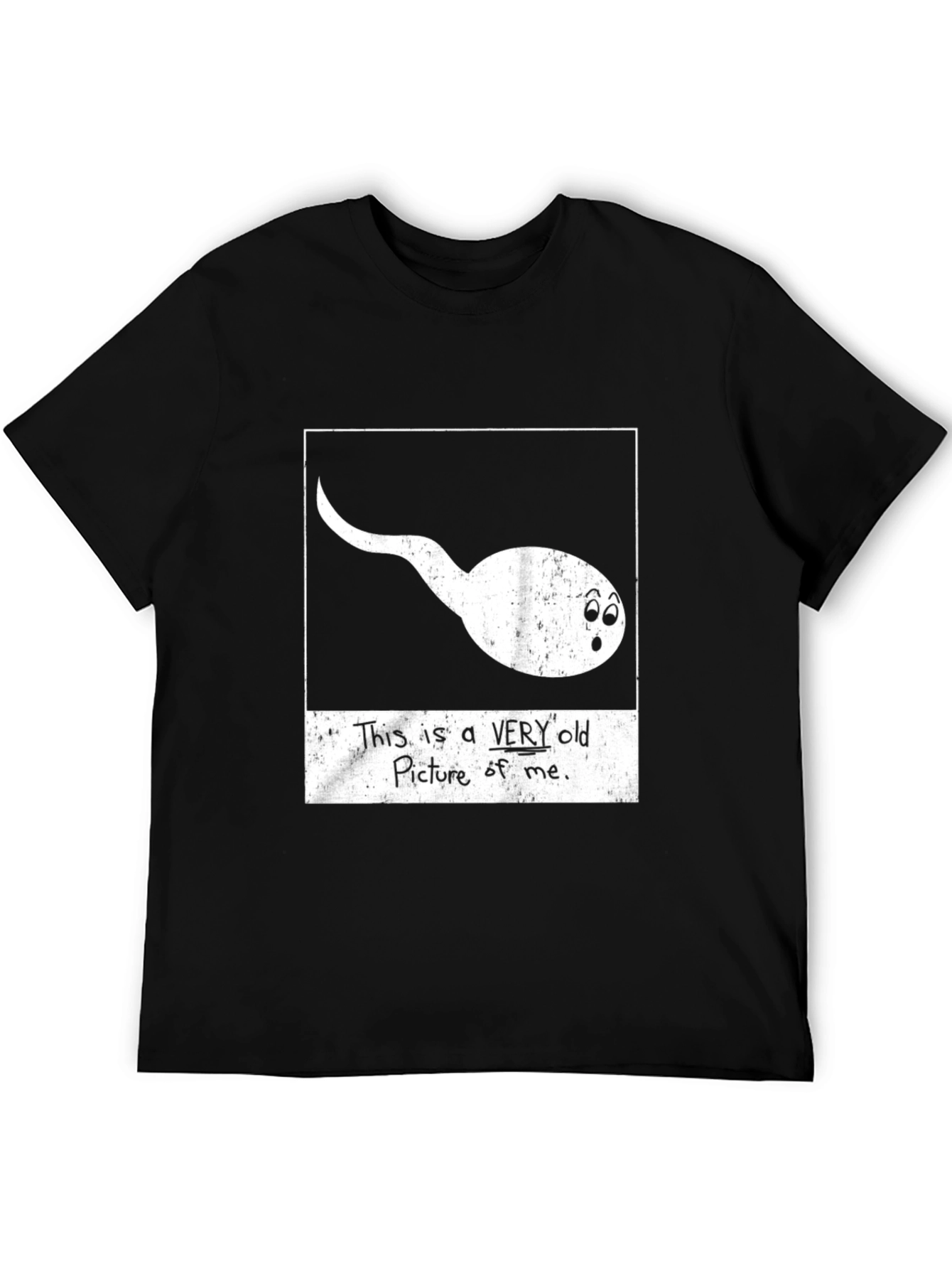 Black Funny Sperm 'Old Picture of Me' Graphic Tee view 5