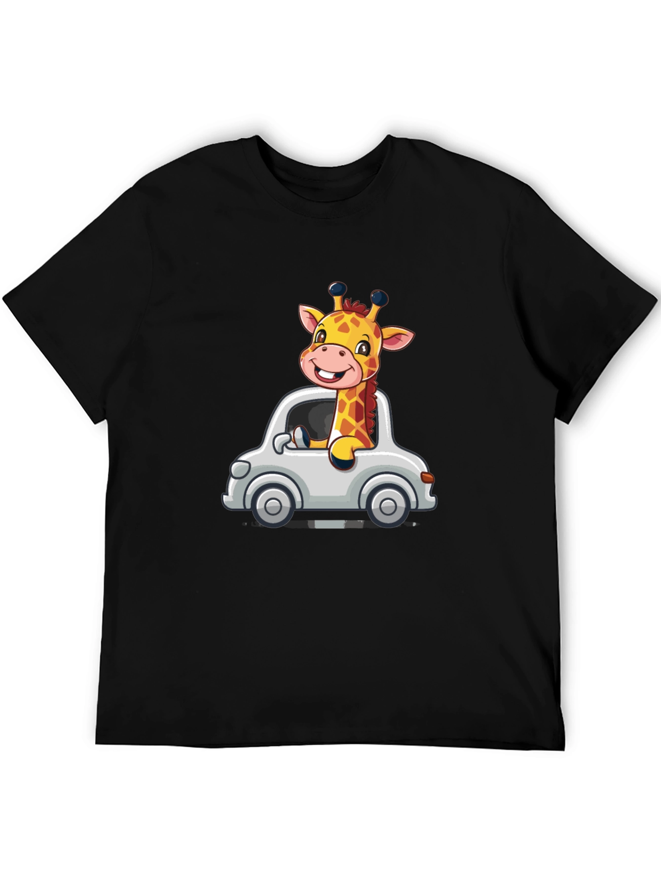 Black Giraffe Car Ride T-Shirt view 5