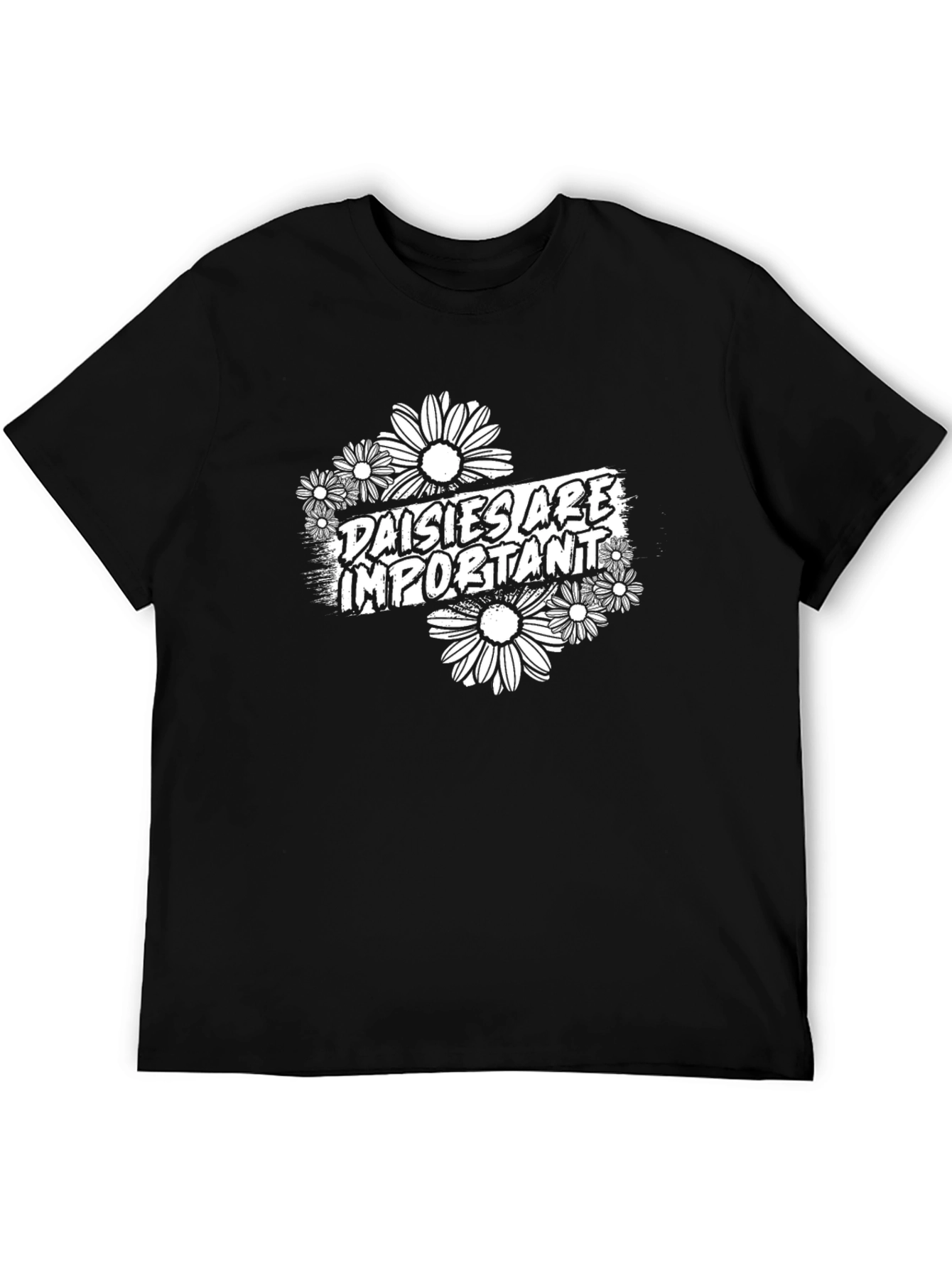Black Daisies Are Important Black Graphic Tee view 5