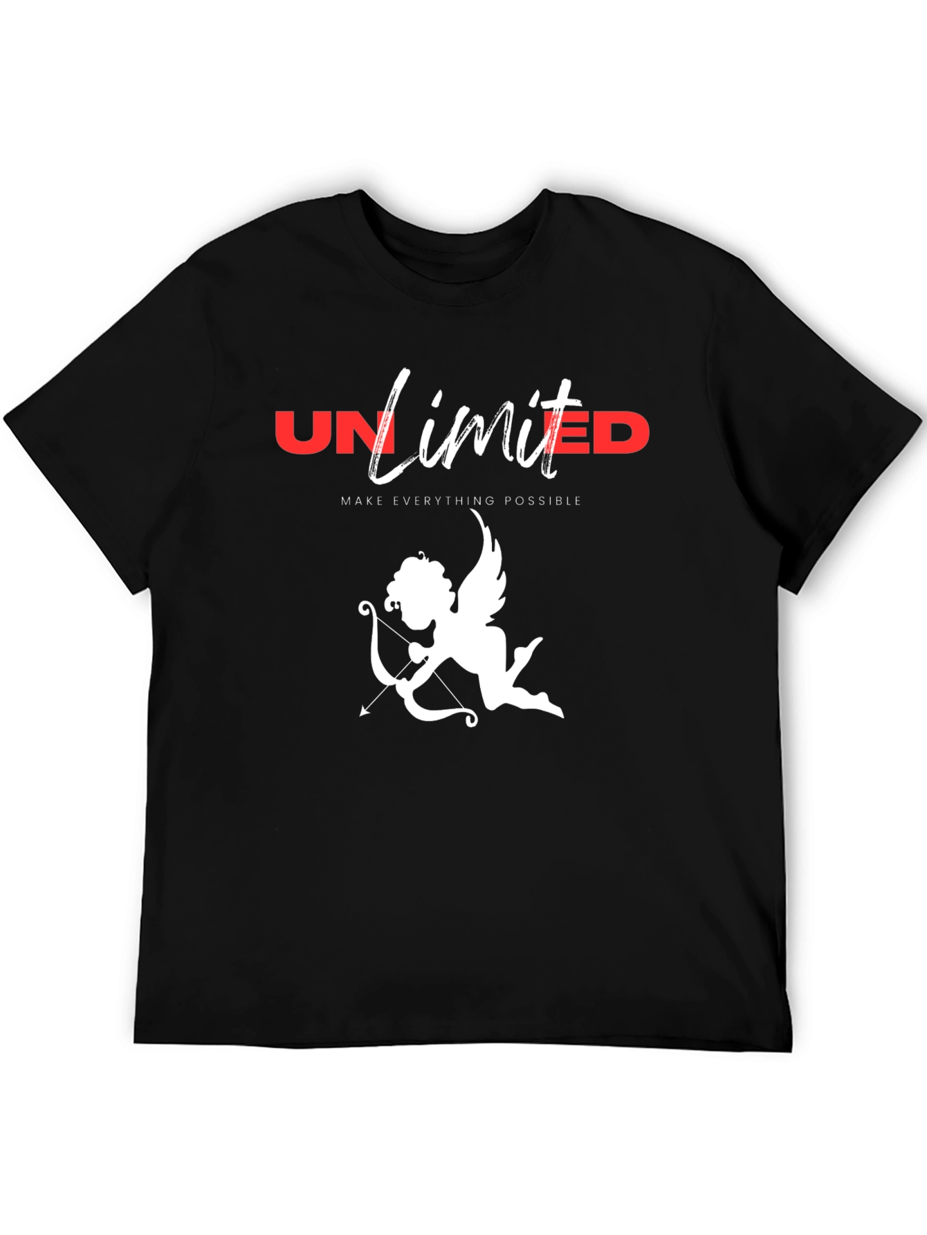 Black Unlimited Love Cupid Graphic T-Shirt view 5
