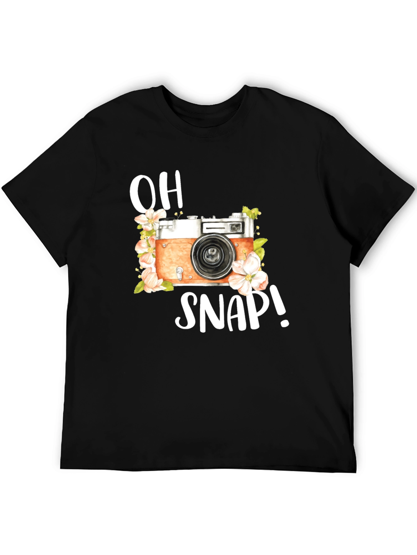 Black Retro Camera Graphic T-Shirt - Oh Snap! view 5