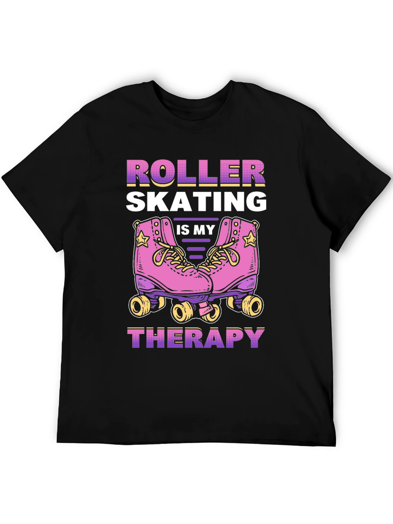Black Roller Skating is My Therapy T-Shirt view 5