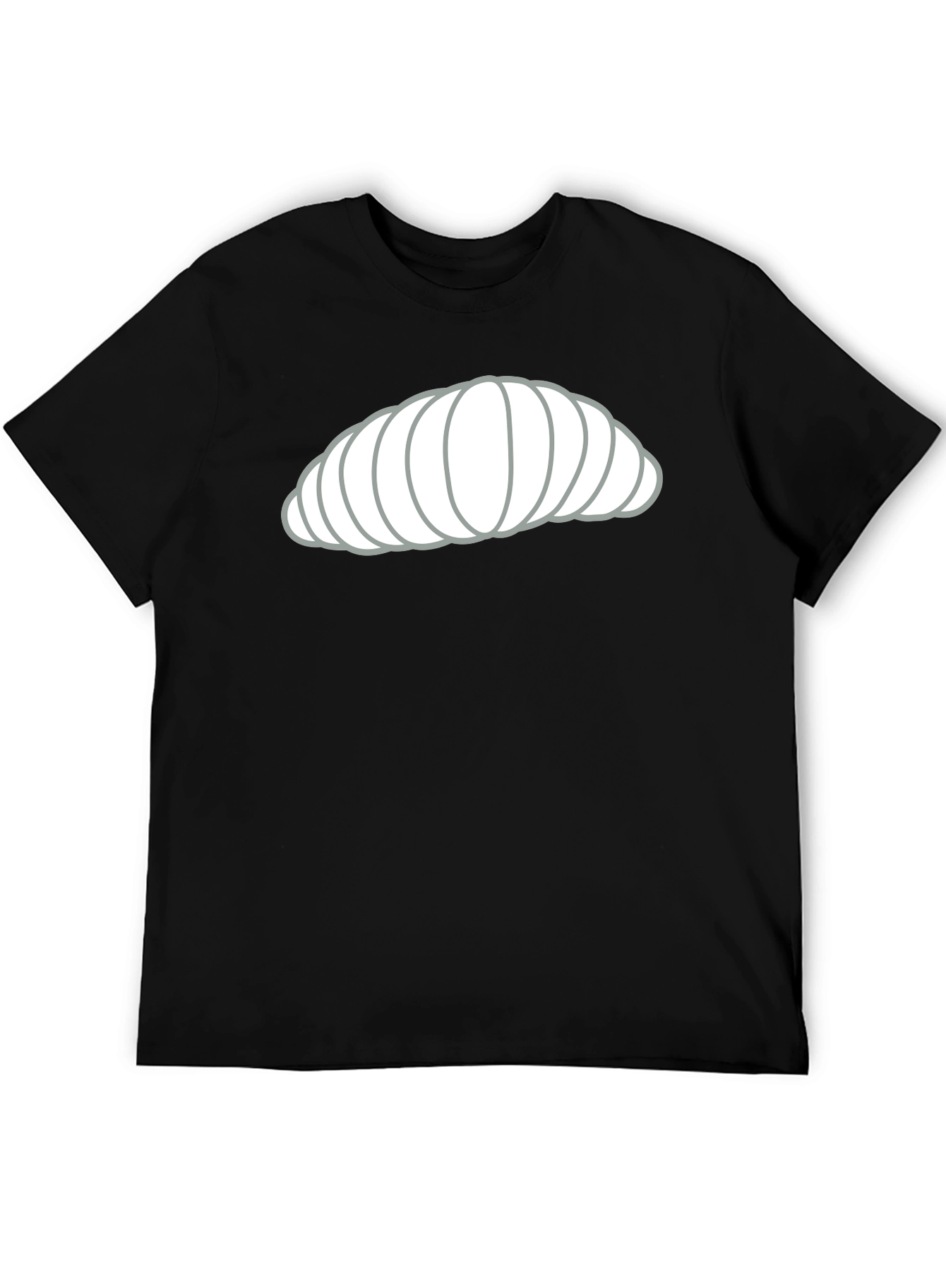 Black Croissant Graphic Black T-Shirt - Unisex Casual Tee view 5