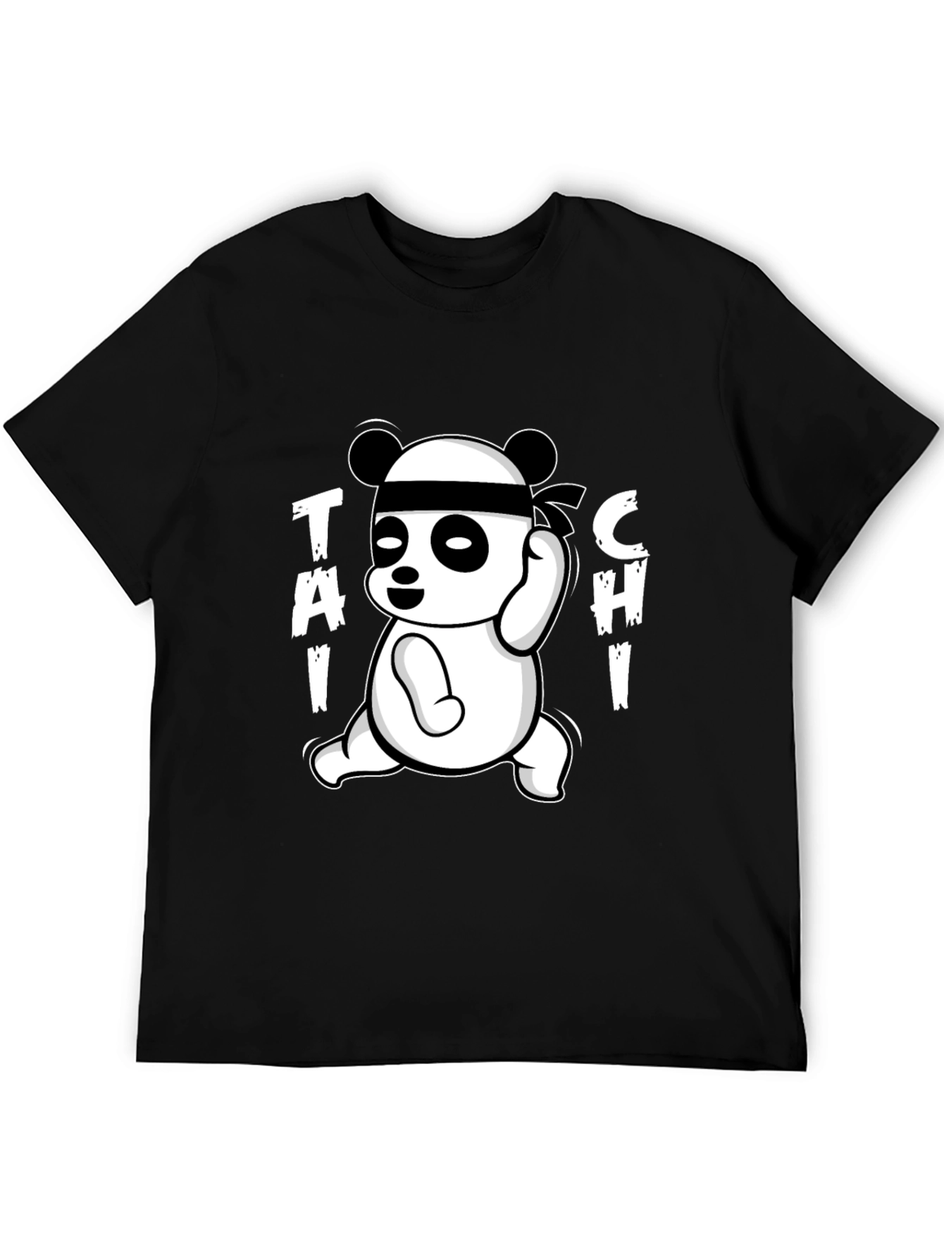 Black Tai Chi Panda Black T-Shirt view 5